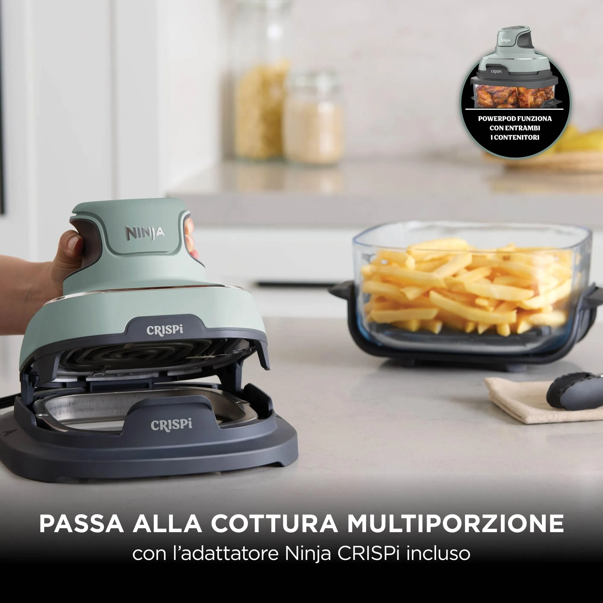 Ninja CRISPi Friggitrice ad Aria Portatile 4 in 1, 3,8L, Verde - immagine 14