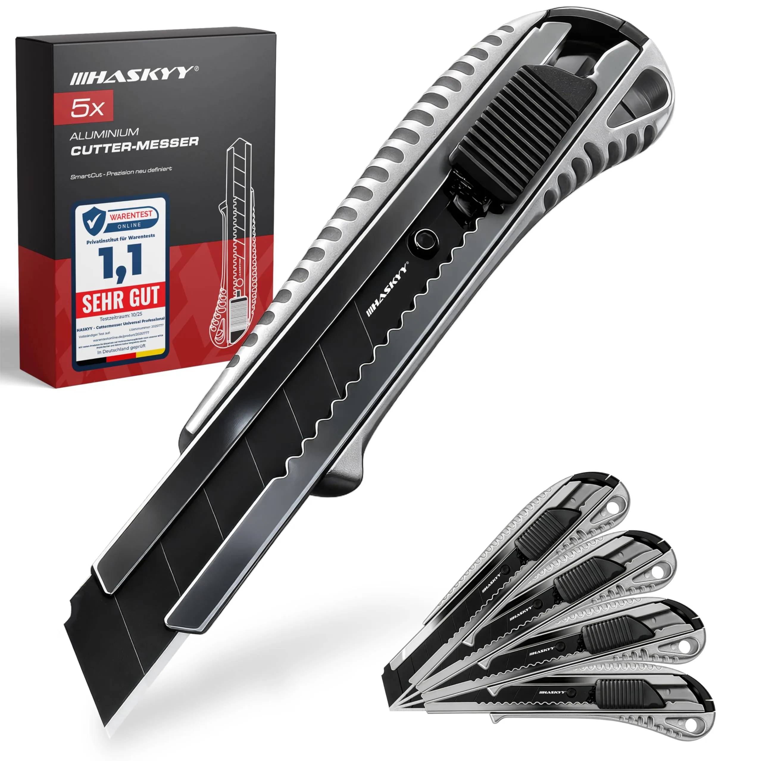 HASKYY Pack 5 Taglierini 18mm Alluminio con Lame SK5 - immagine 1