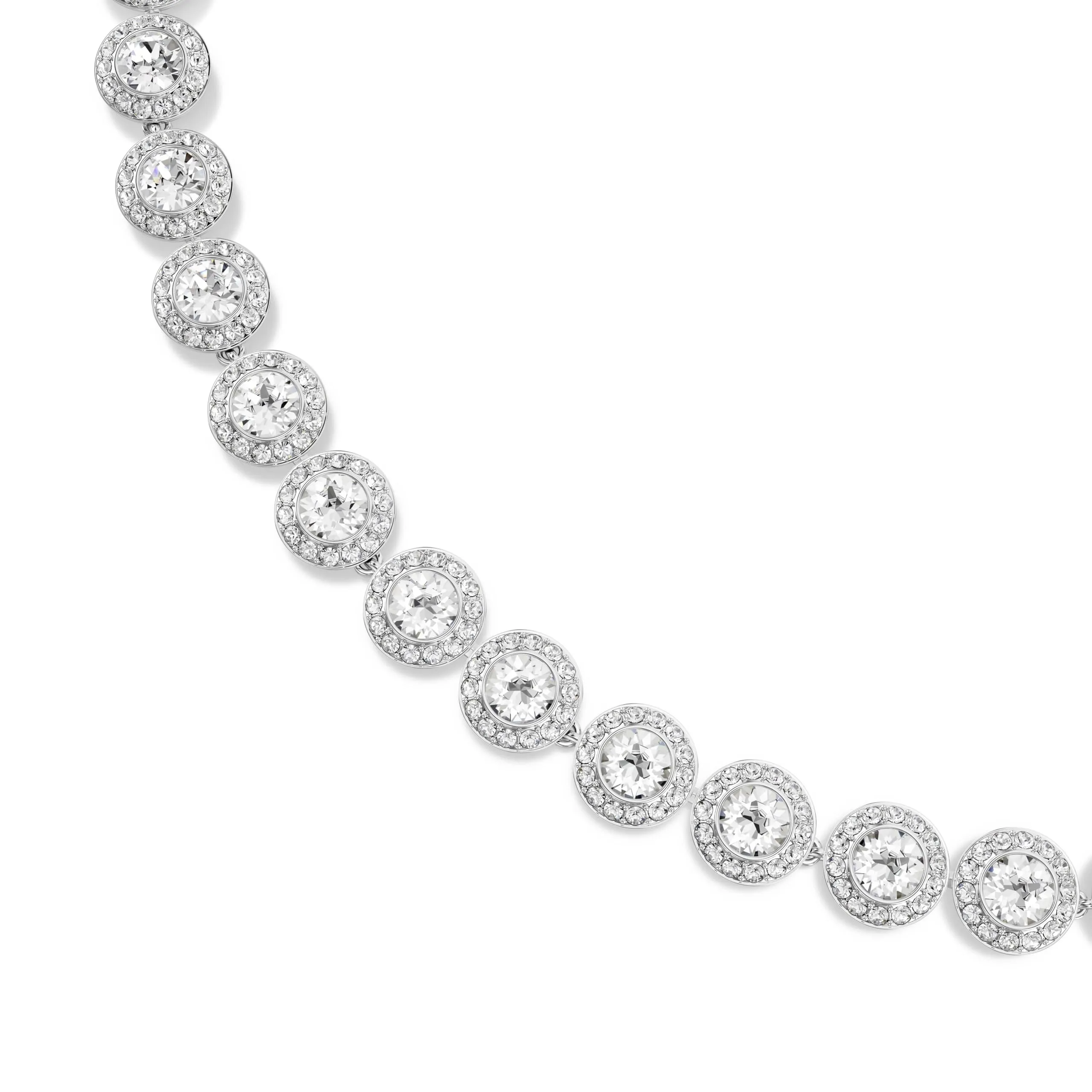 Swarovski Una Angelic Tennis Necklace, Round Cut, Medium, White, Rhodium Plated - immagine 2