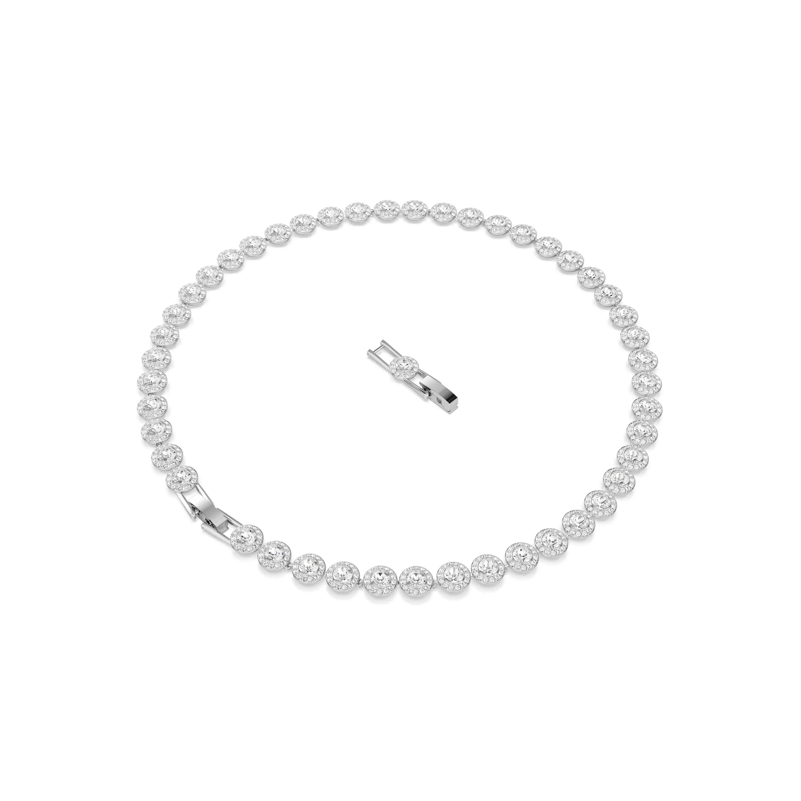 Swarovski Una Angelic Tennis Necklace, Round Cut, Medium, White, Rhodium Plated - immagine 4