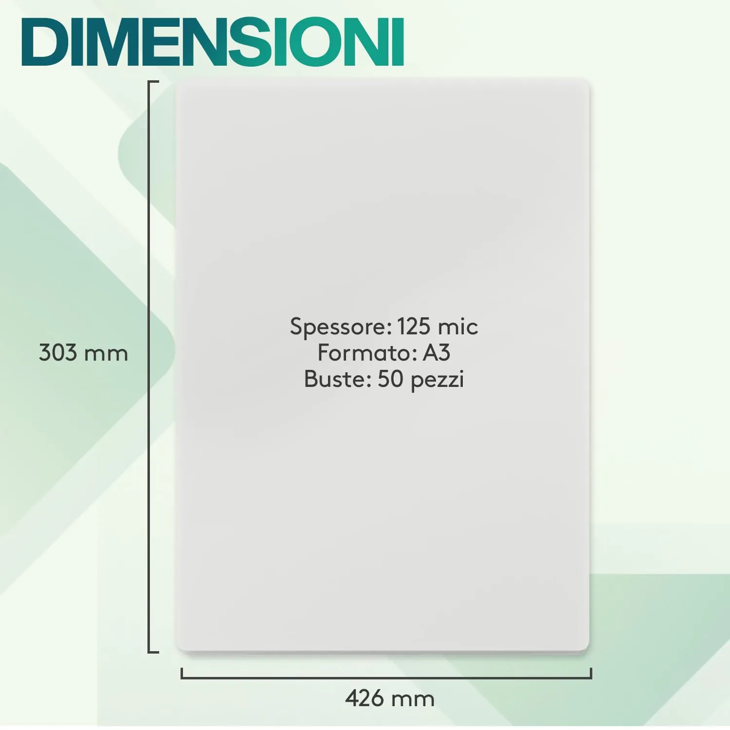 Acropaq Fogli Plastificatrice A3, 125 micron, 50 pezzi, Lucido, 18005 - immagine 7