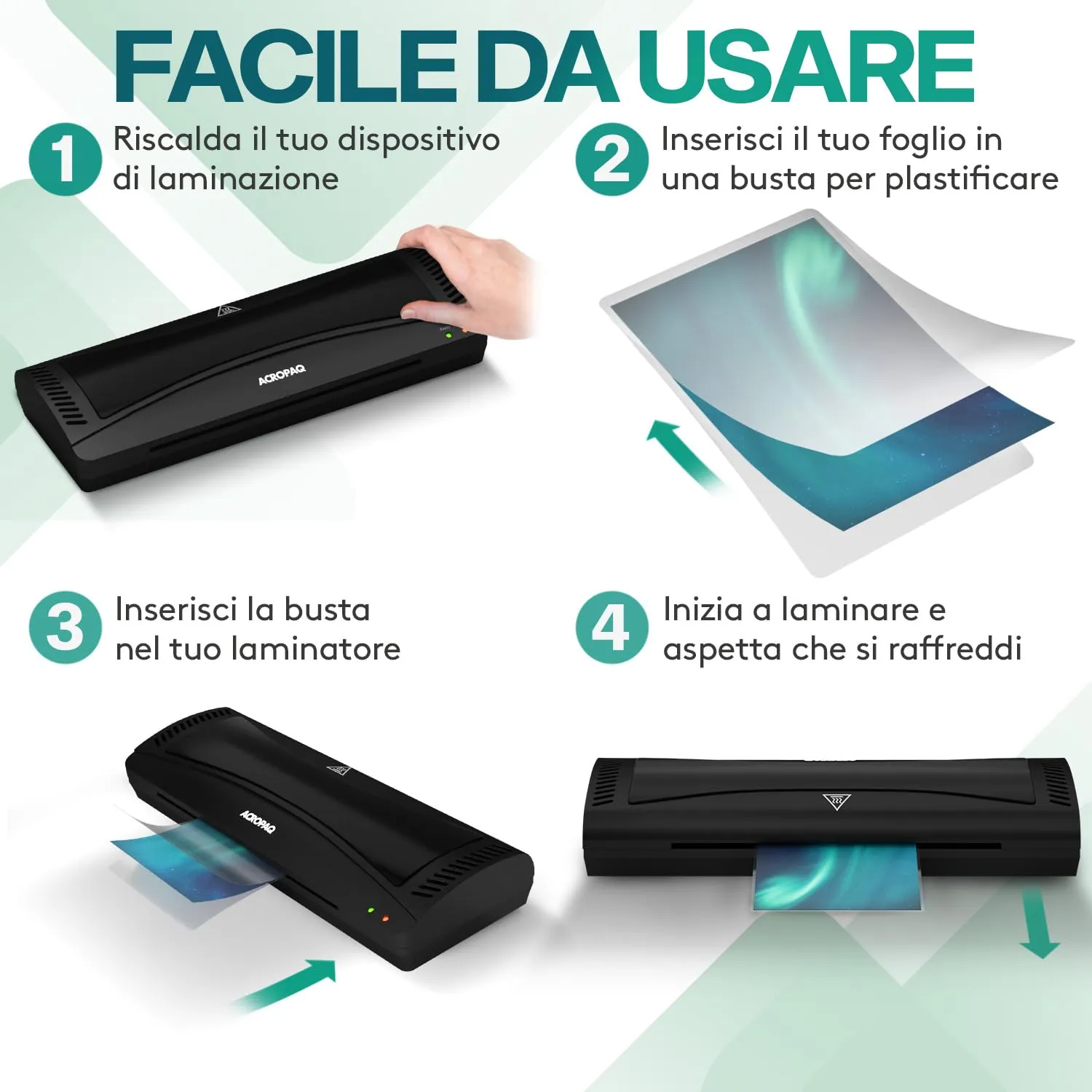 Acropaq Fogli Plastificatrice A6, 100 micron, Lucido, 100 pezzi - 18016 - immagine 6