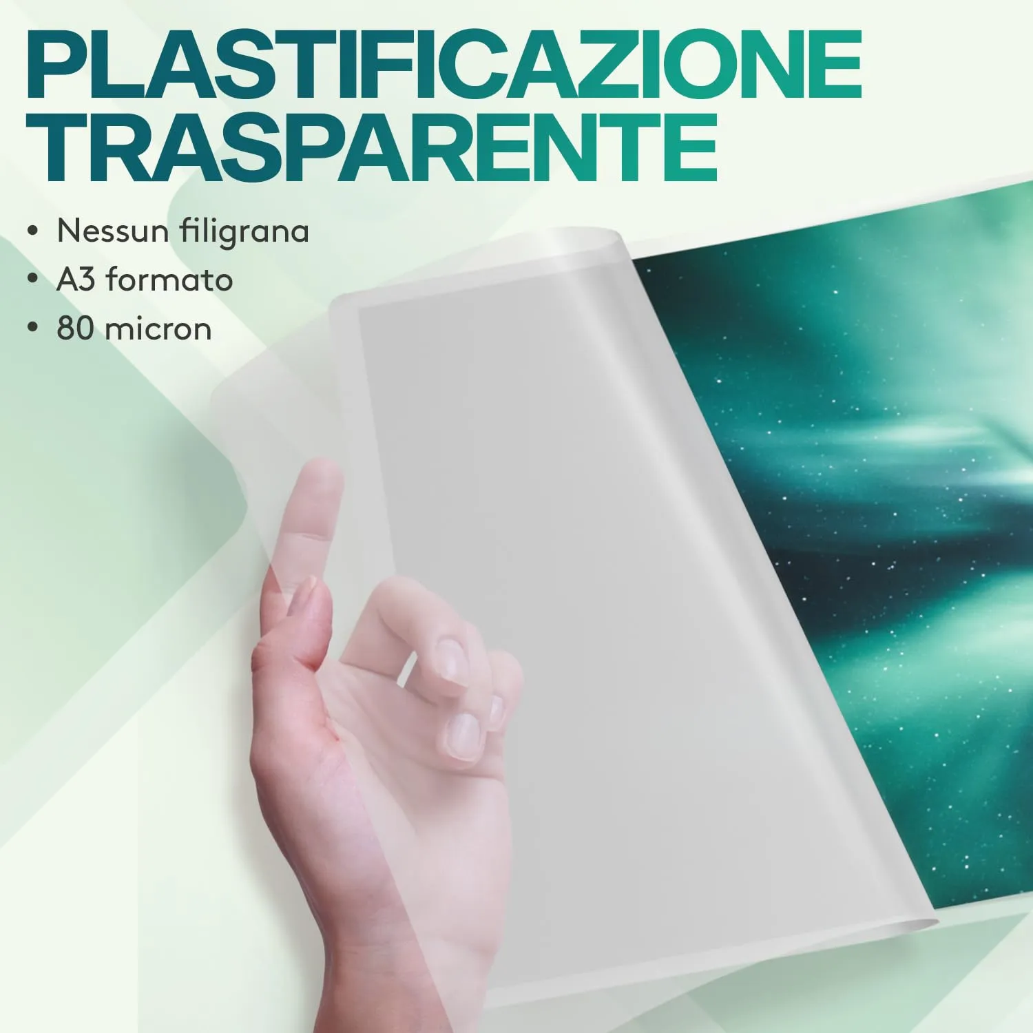 Acropaq Fogli plastificatrice A3, 80 micron, Lucido, 25 pezzi - 18003 - immagine 2