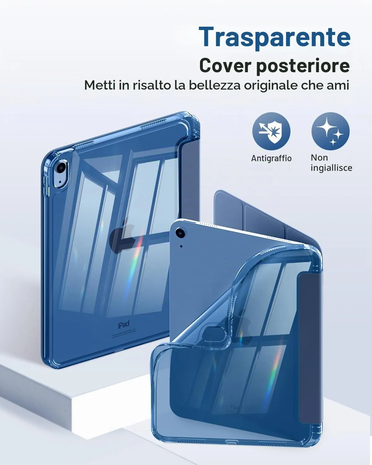 MoKo Custodia per iPad 11a Gen 11" (2025) e iPad 10a Gen 10,9" (2022), Blu Marino - immagine 3