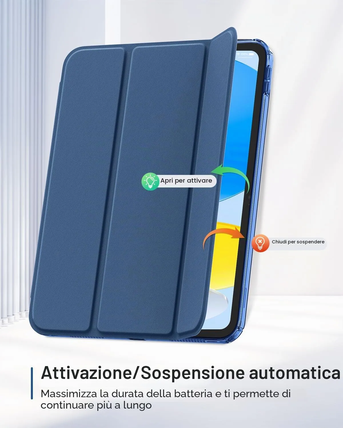 MoKo Custodia per iPad 11a Gen 11" (2025) e iPad 10a Gen 10,9" (2022), Blu Marino - immagine 7