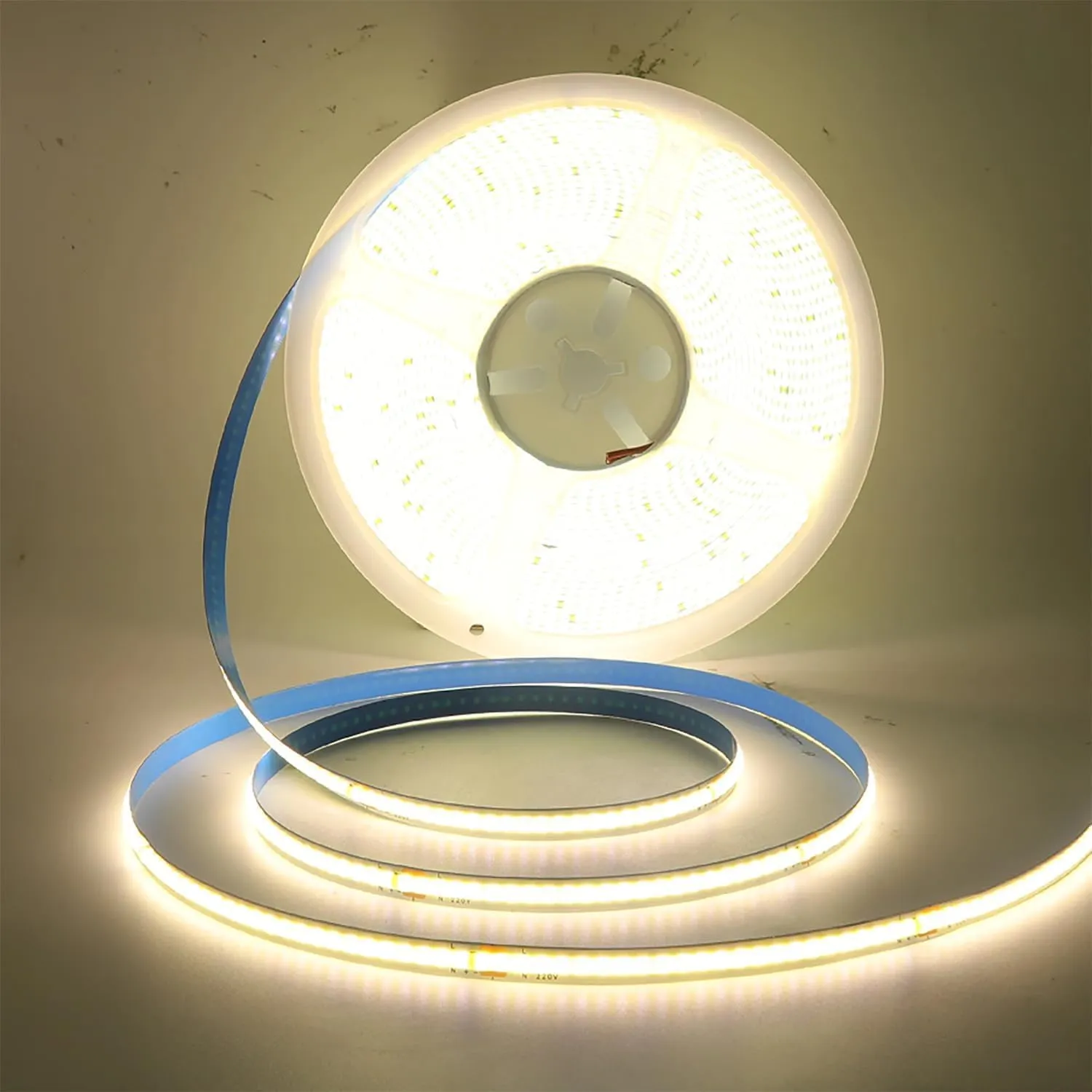 TOPXCDZ 220V COB LED Strip Light, 296 LED/m, RA90, 3000K Warm White, 5m - immagine 7