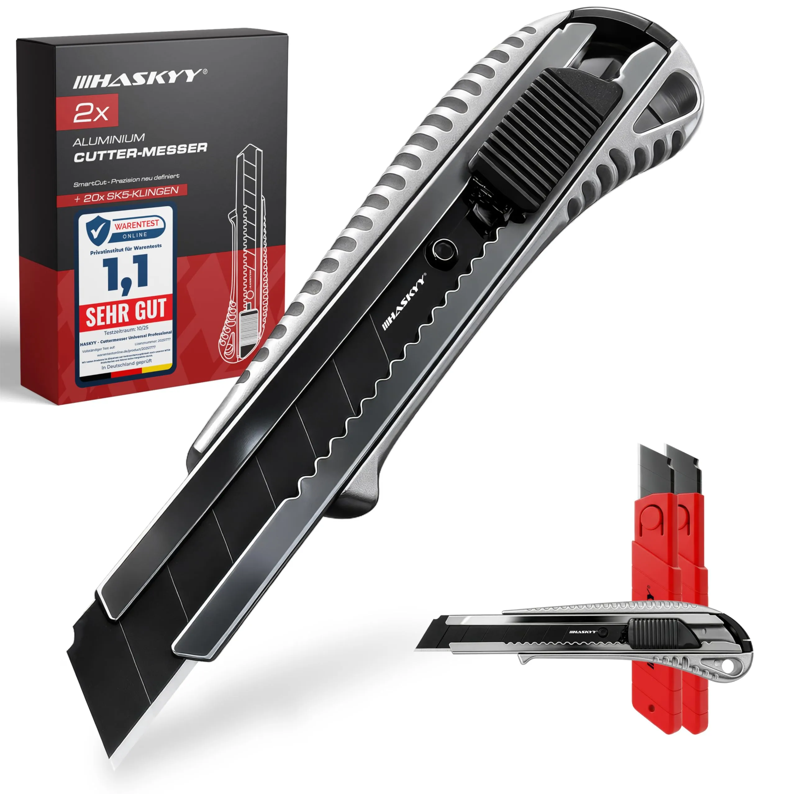 HASKYY Kit Taglierini Pro 18mm con 20 Lame SK5 Segmentate - Sistema Cambio Rapido - immagine 1