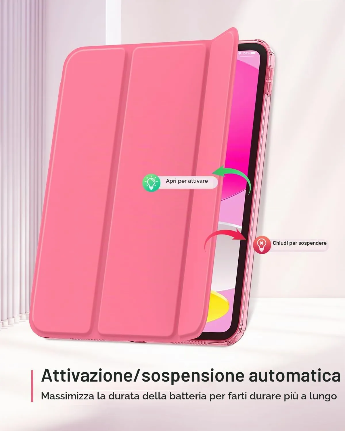 MoKo Cover per iPad 11ª Gen 11" e 10ª Gen 10.9", Anguria Rossa - immagine 7