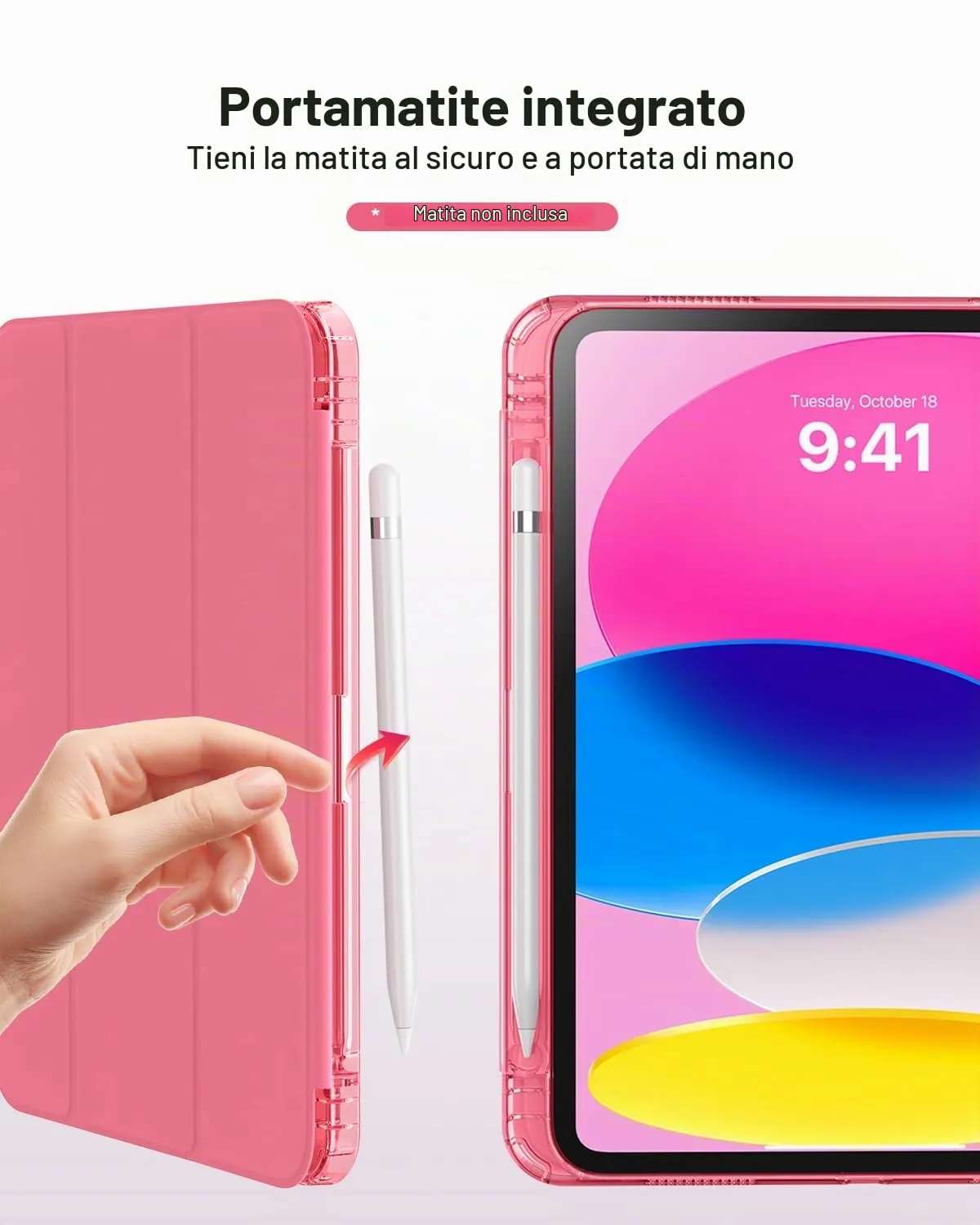 MoKo Cover per iPad 11ª Gen 11" e 10ª Gen 10.9", Anguria Rossa - immagine 8