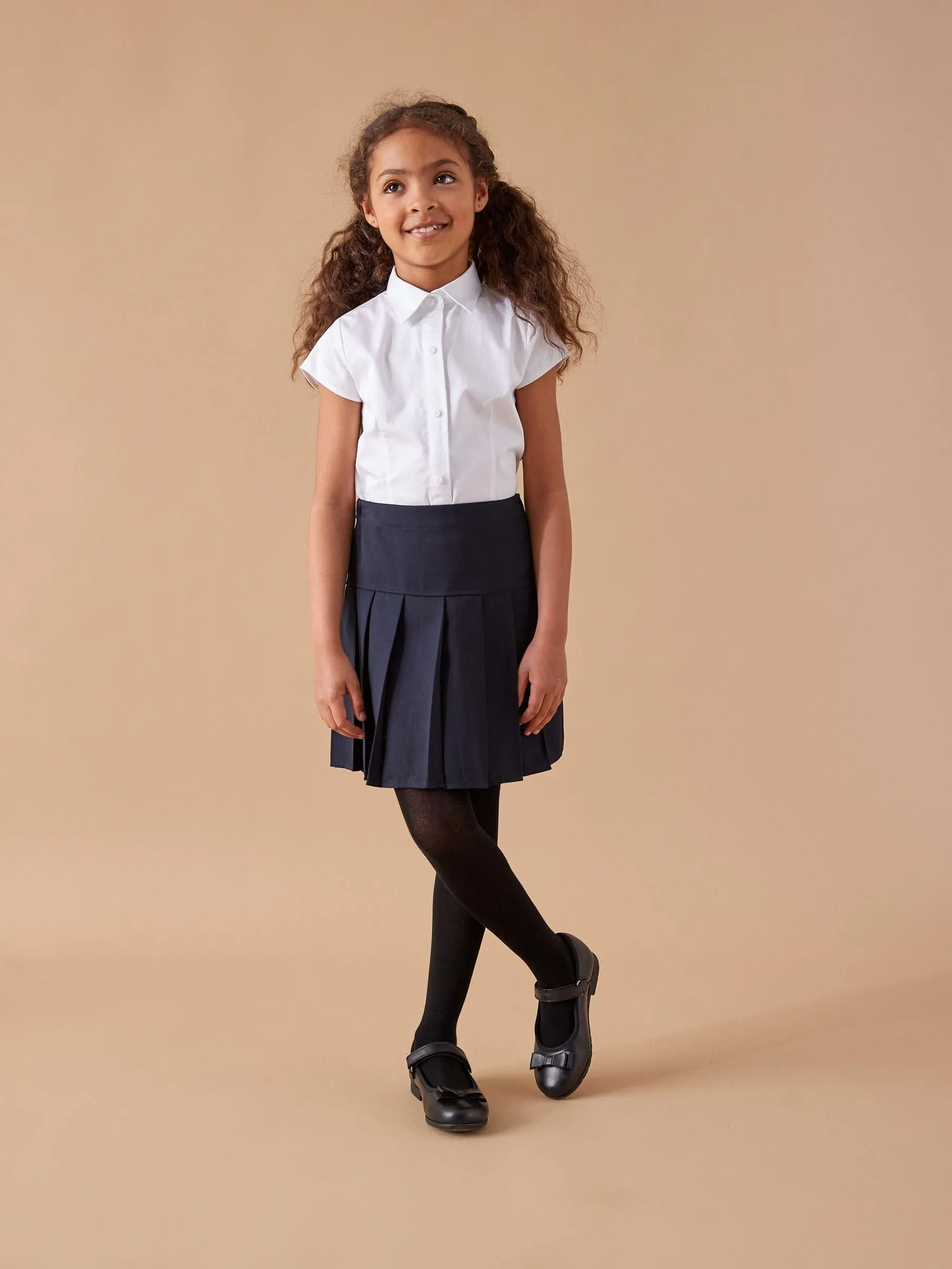 Next Ragazza Confezione da 2 Gonne a Pieghe per la Scuola, Vita Regular, Blu Marino, 4 Anni - immagine 2