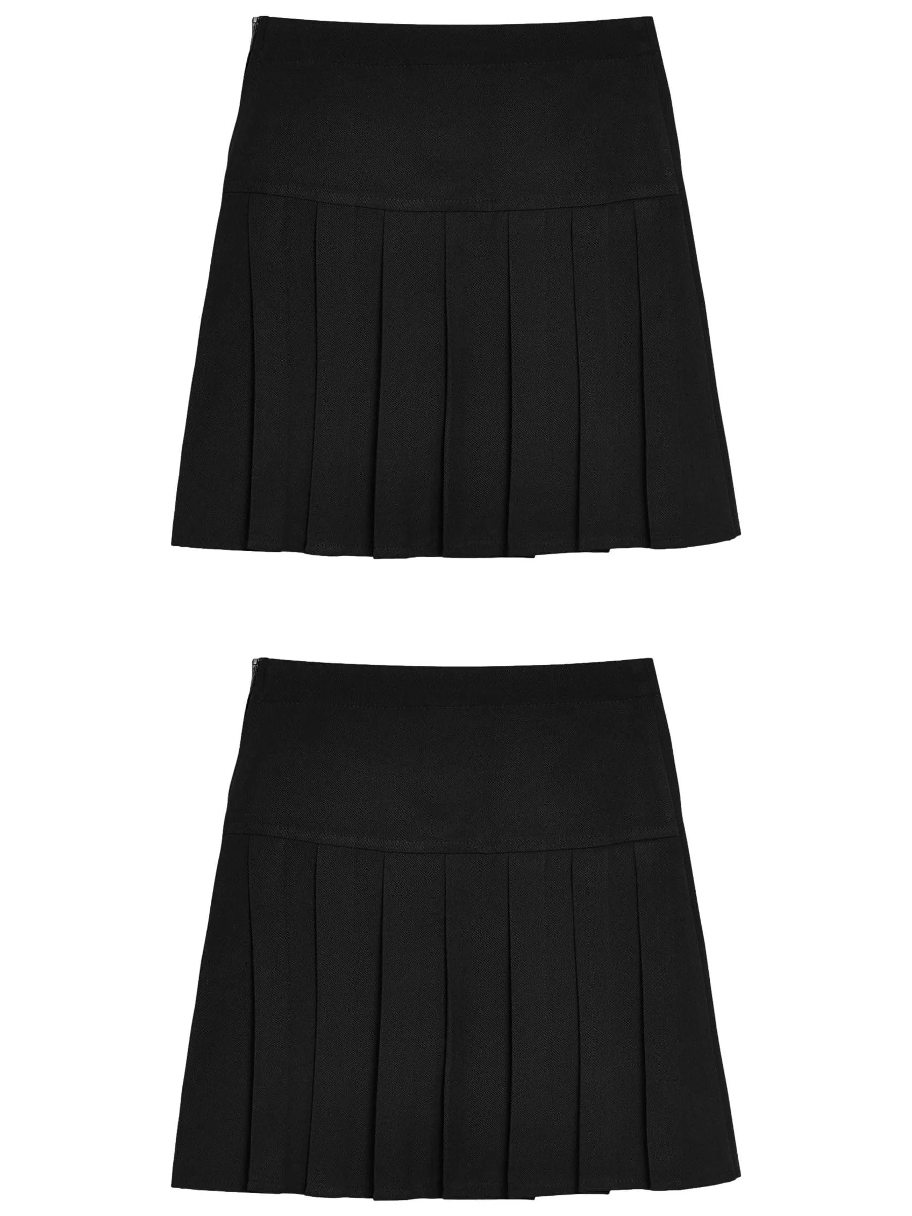 Next Ragazza Gonne a Pieghe per la Scuola, Vita Regular, Black Longer Length, 8 Anni (Confezione da 2) - immagine 1