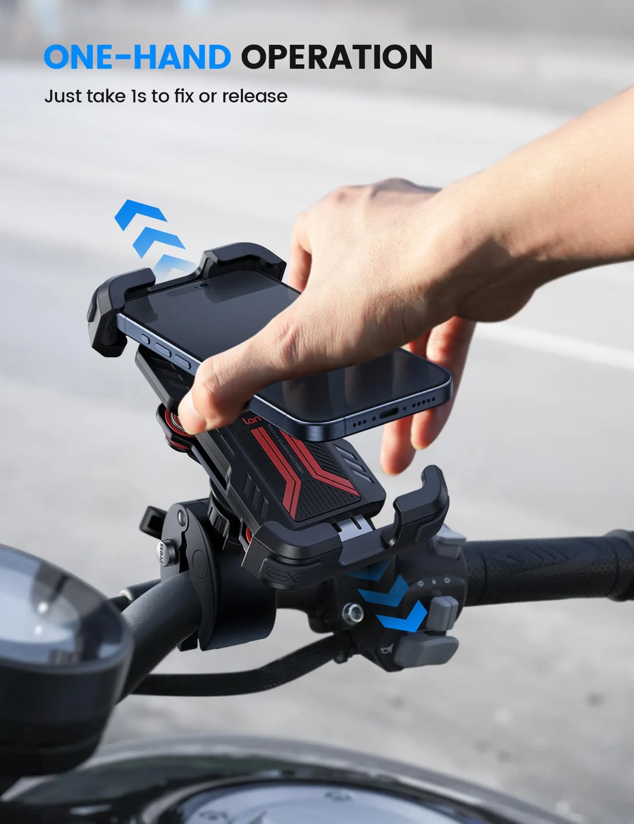 Lamicall Supporto Telefono Moto Antivibrazione con Doppio Ammortizzatore - immagine 4