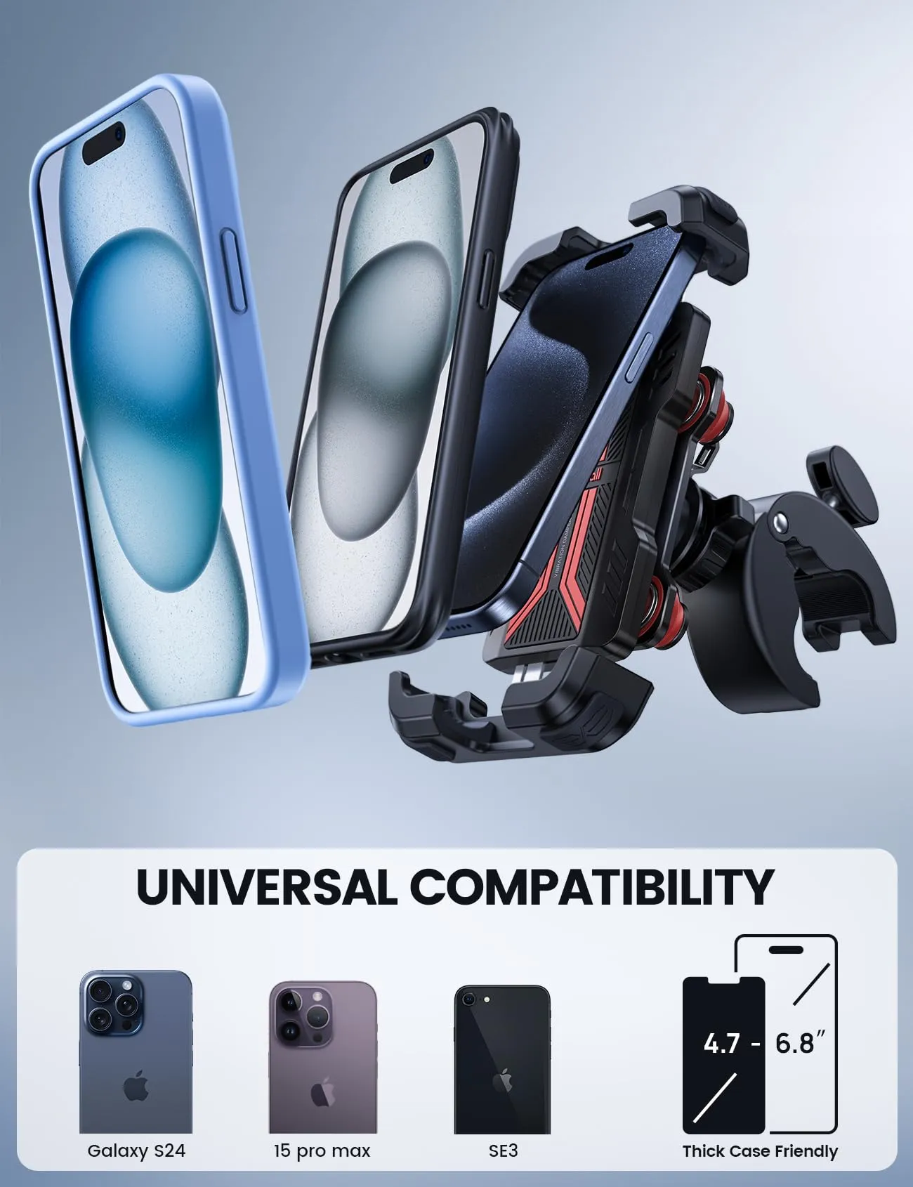 Lamicall Supporto Telefono Moto Antivibrazione con Doppio Ammortizzatore - immagine 5