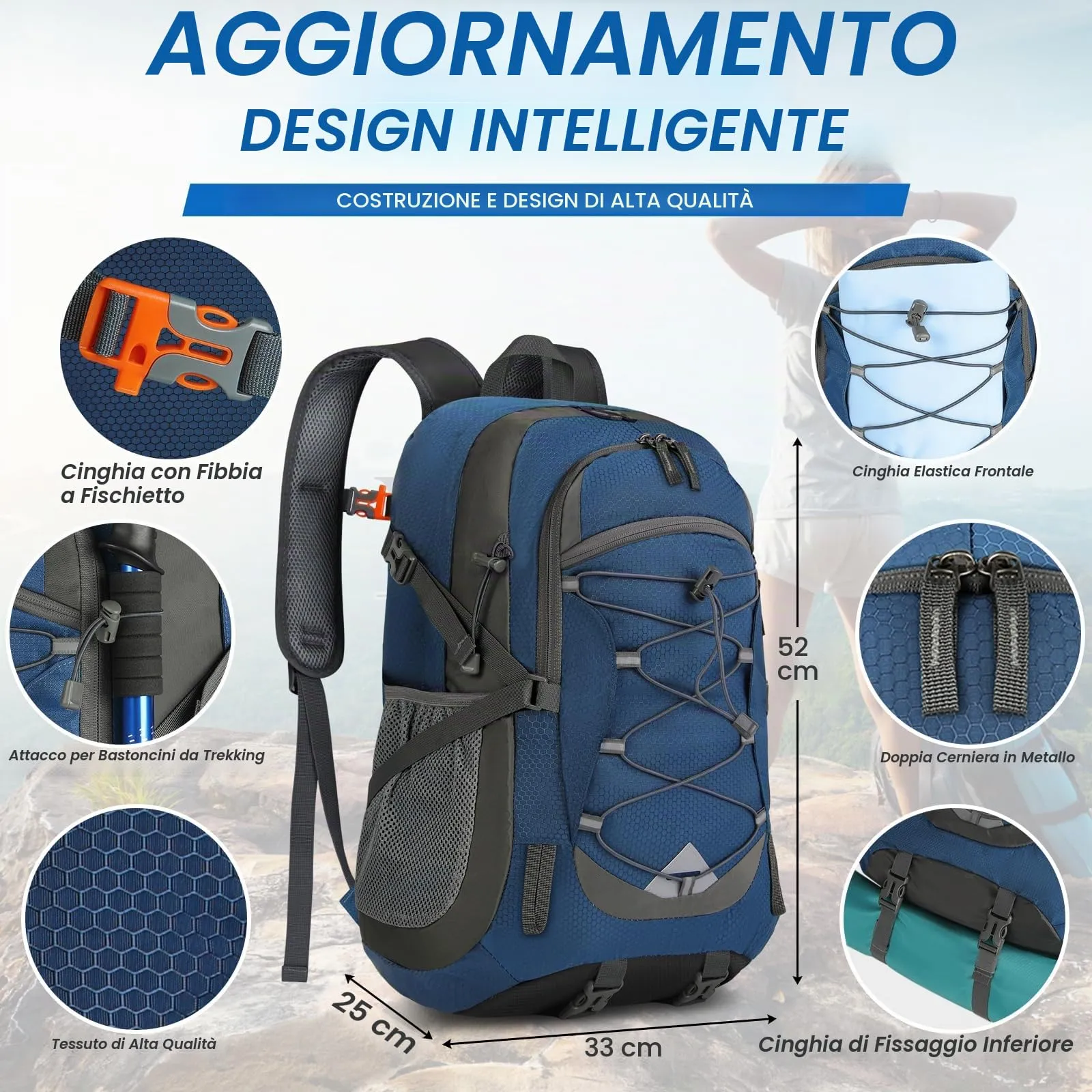 IGOLUMON Zaino Trekking 40 Litri Ultraleggero Pieghevole per Uomo e Donna - immagine 4