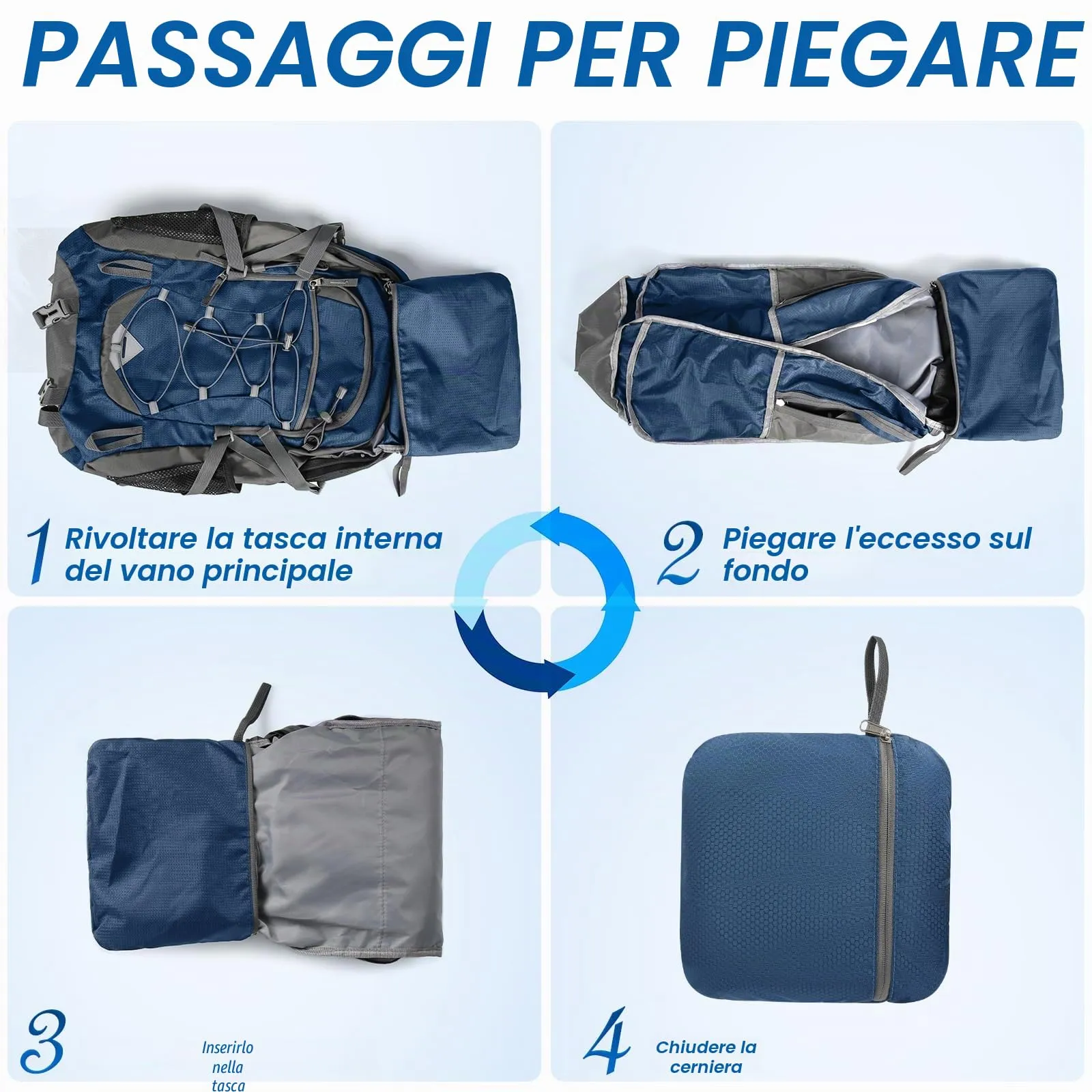 IGOLUMON Zaino Trekking 40 Litri Ultraleggero Pieghevole per Uomo e Donna - immagine 6