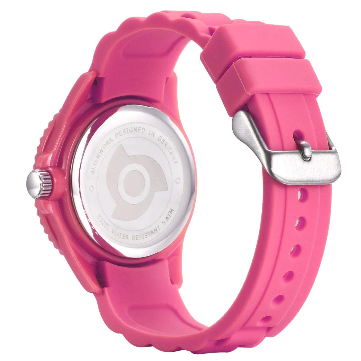 Alienwork Orologio di Apprendimento per Bambini, Rosa, Bracciale in Silicone Multicolore, Impermeabile 5 ATM - immagine 4