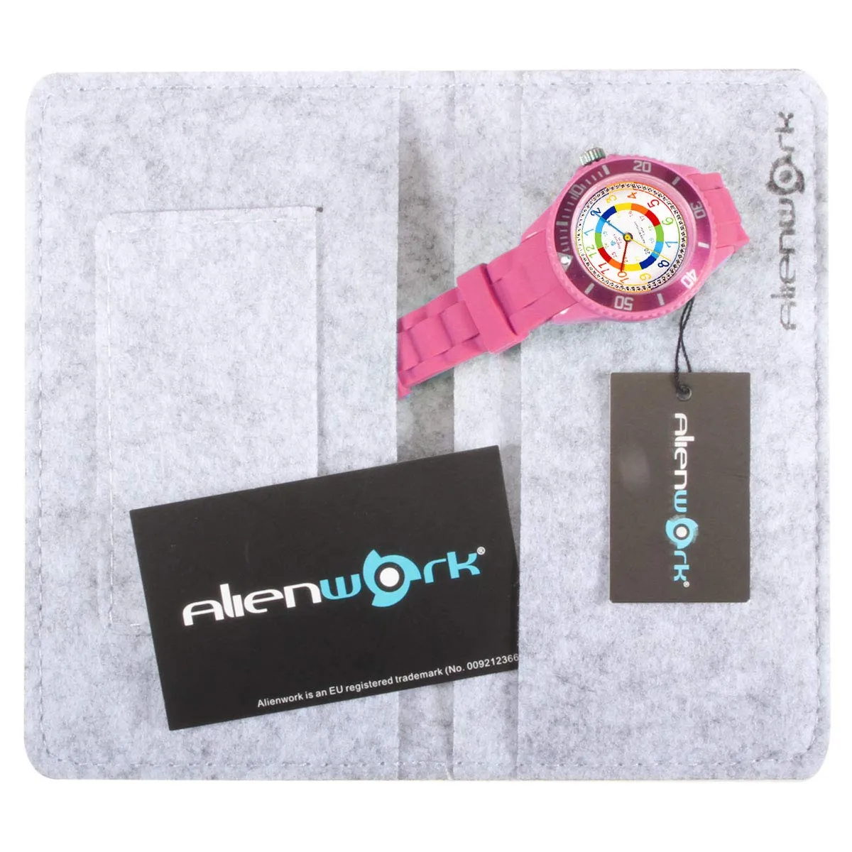 Alienwork Orologio di Apprendimento per Bambini, Rosa, Bracciale in Silicone Multicolore, Impermeabile 5 ATM - immagine 6
