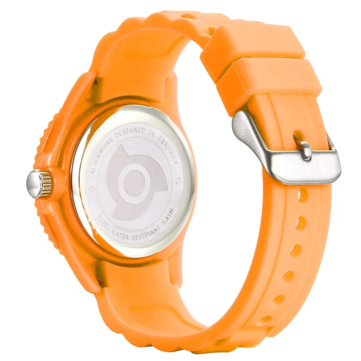 Alienwork Orologio di Apprendimento per Bambini e Ragazze, Arancione, Bracciale in Silicone Multicolore, Impermeabile 5 ATM - immagine 4