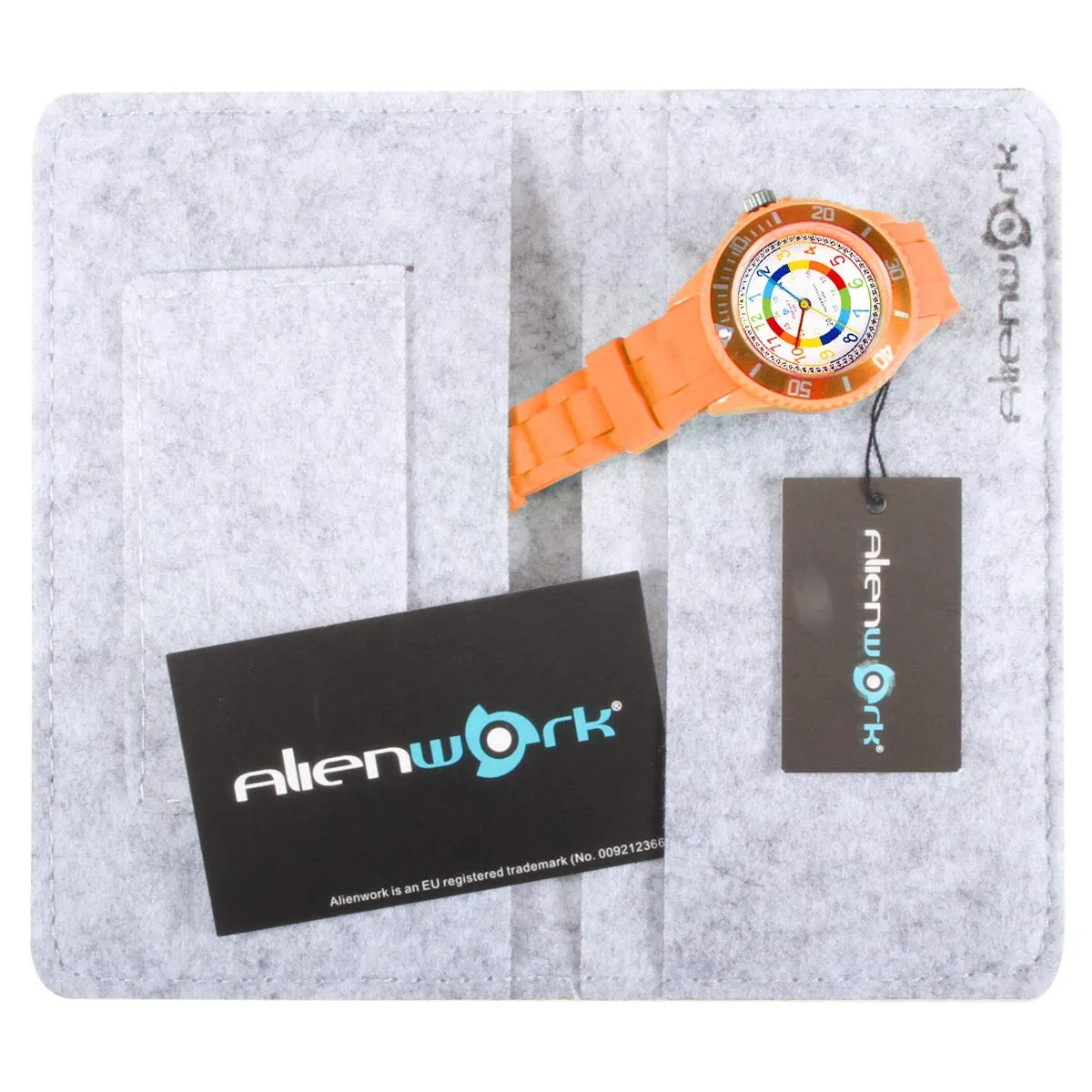 Alienwork Orologio di Apprendimento per Bambini e Ragazze, Arancione, Bracciale in Silicone Multicolore, Impermeabile 5 ATM - immagine 6