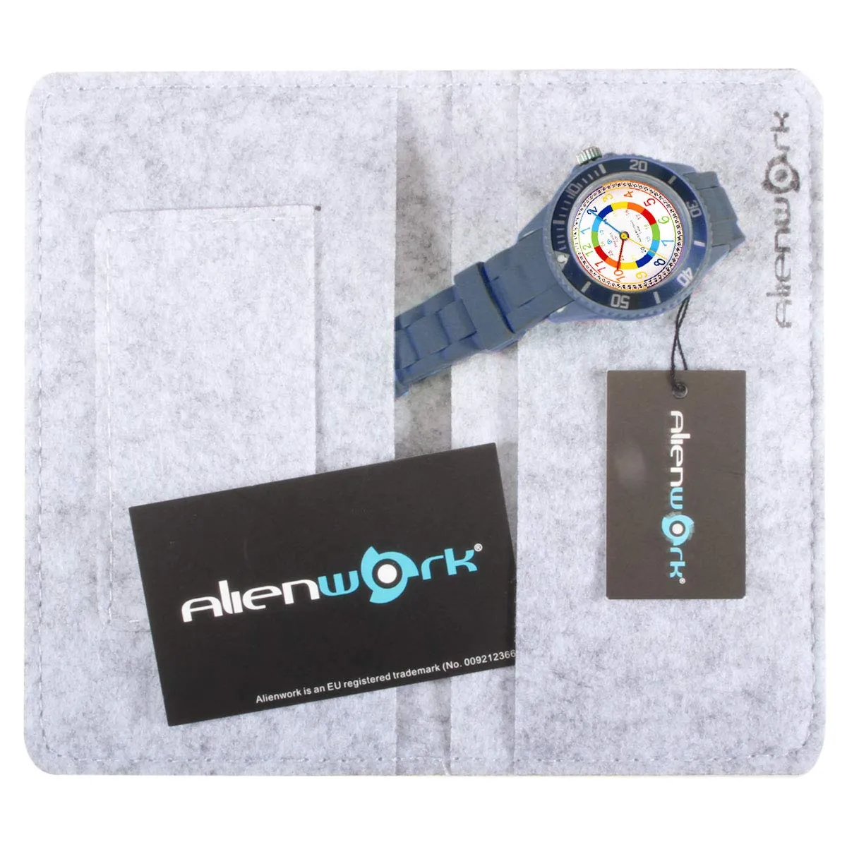 Alienwork Orologio di Apprendimento per Bambini Blu Marino Bracciale in Silicone Impermeabile 5 ATM - immagine 6