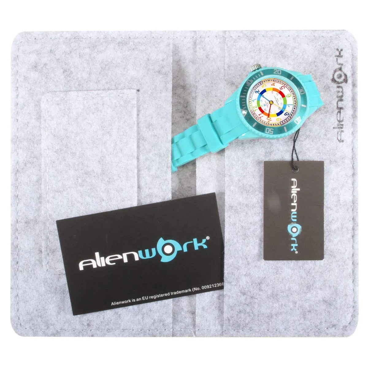 Alienwork Orologio di Apprendimento per Bambini, Turchese, Bracciale in Silicone Multicolore, Impermeabile 5 ATM - immagine 6