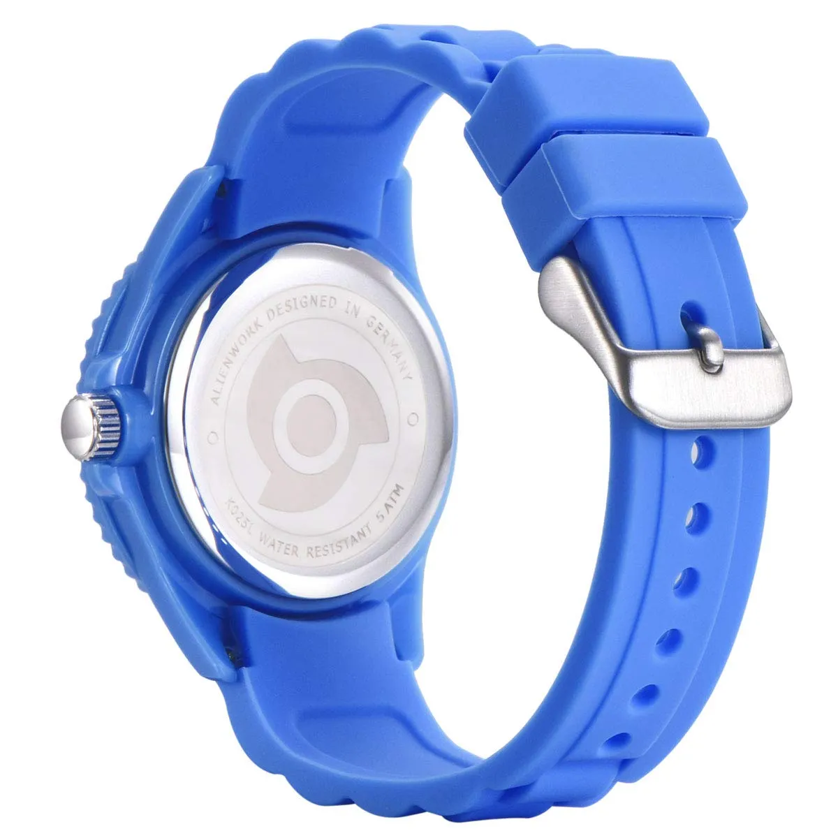 Alienwork Orologio di Apprendimento per Bambini, Blu, Bracciale in Silicone Multicolore, Impermeabile 5 ATM - immagine 4