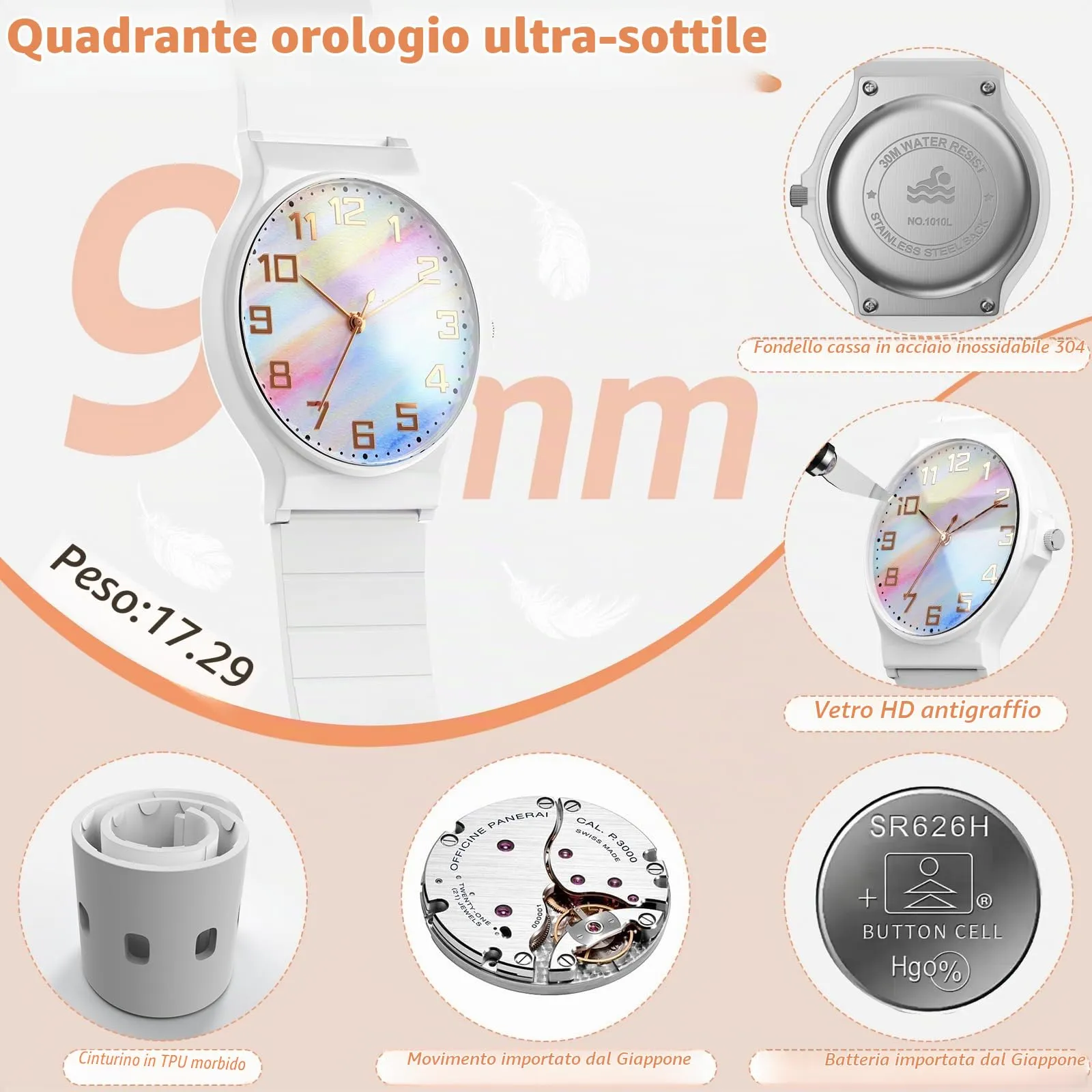 GUUMUXIN Orologio Analogico per Bambini, 30m Impermeabile, 4-12 Anni - immagine 3