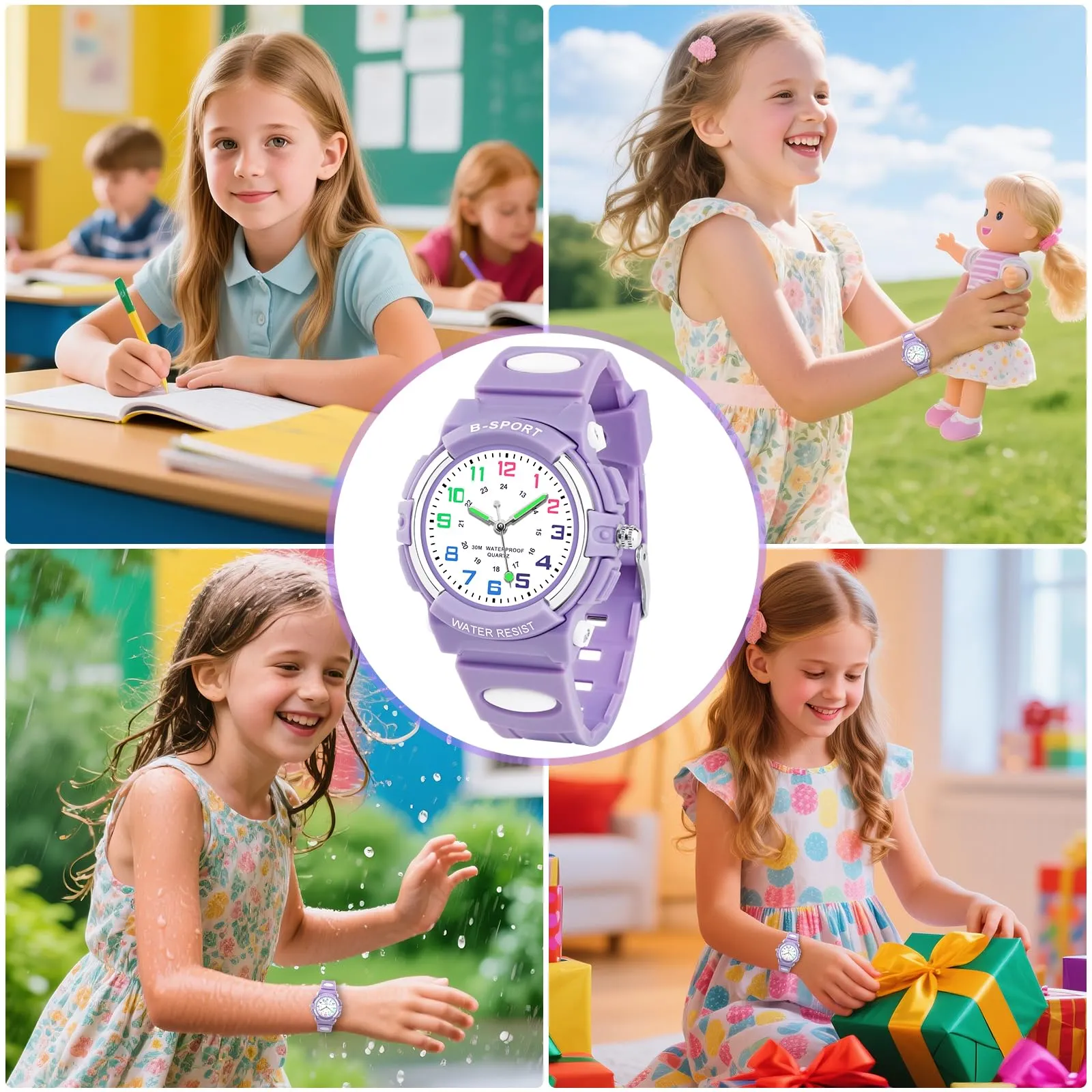 GUUMUXIN Orologio Analogico per Bambini, 30M Impermeabile, 4-12 Anni - immagine 5