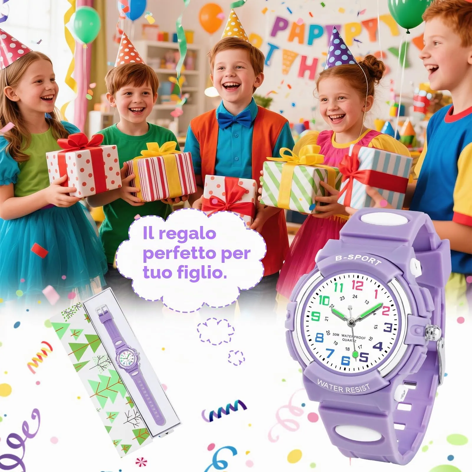 GUUMUXIN Orologio Analogico per Bambini, 30M Impermeabile, 4-12 Anni - immagine 6