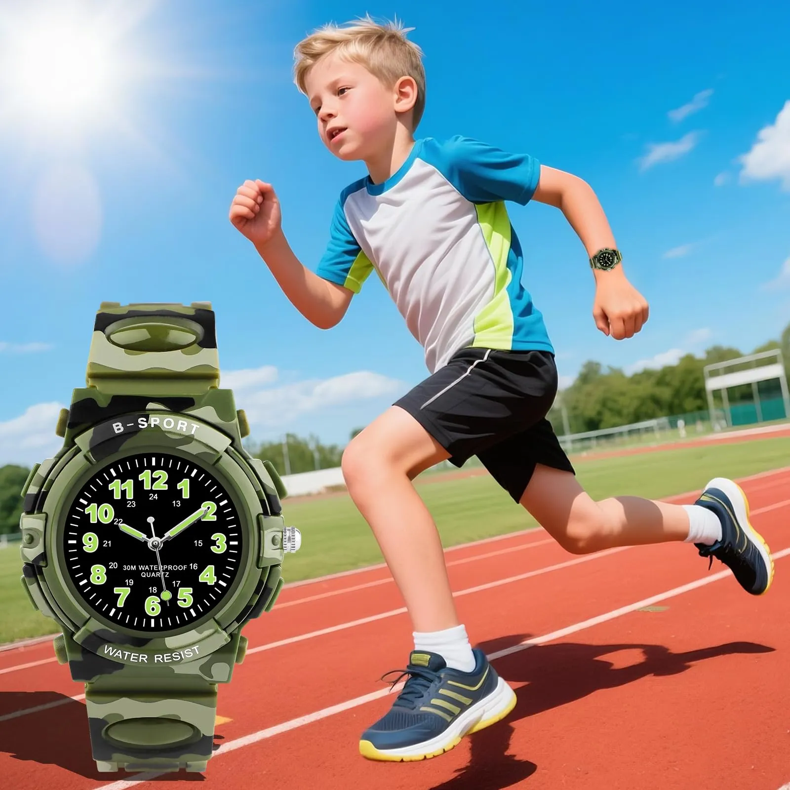 GUUMUXIN Orologio Analogico per Bambini, 30M Impermeabile, 4-12 Anni - immagine 4