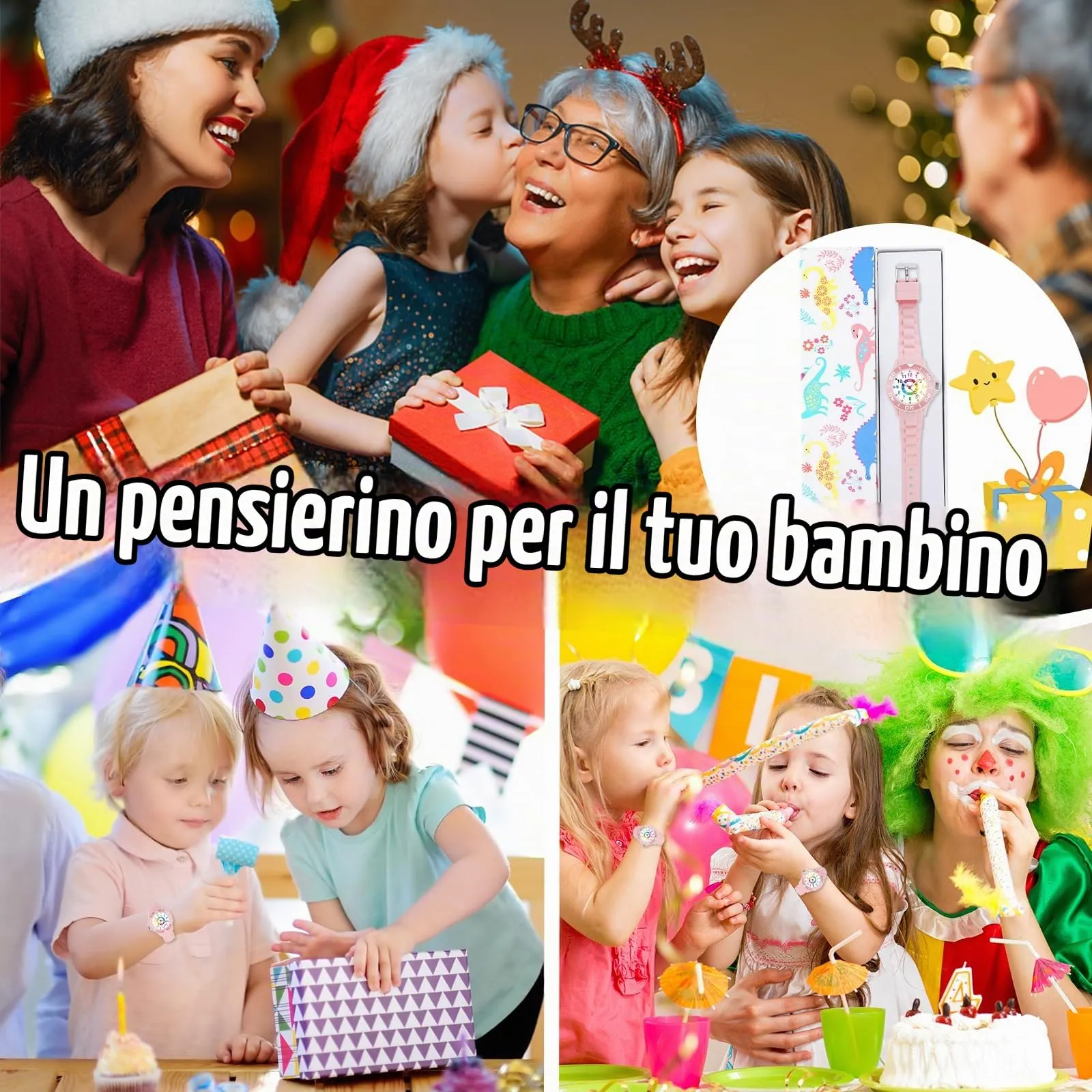 GUUMUXIN Orologio Educativo per Bambini 5-16 Anni, Quadrante Multicolore, Cinturino Morbido - immagine 6