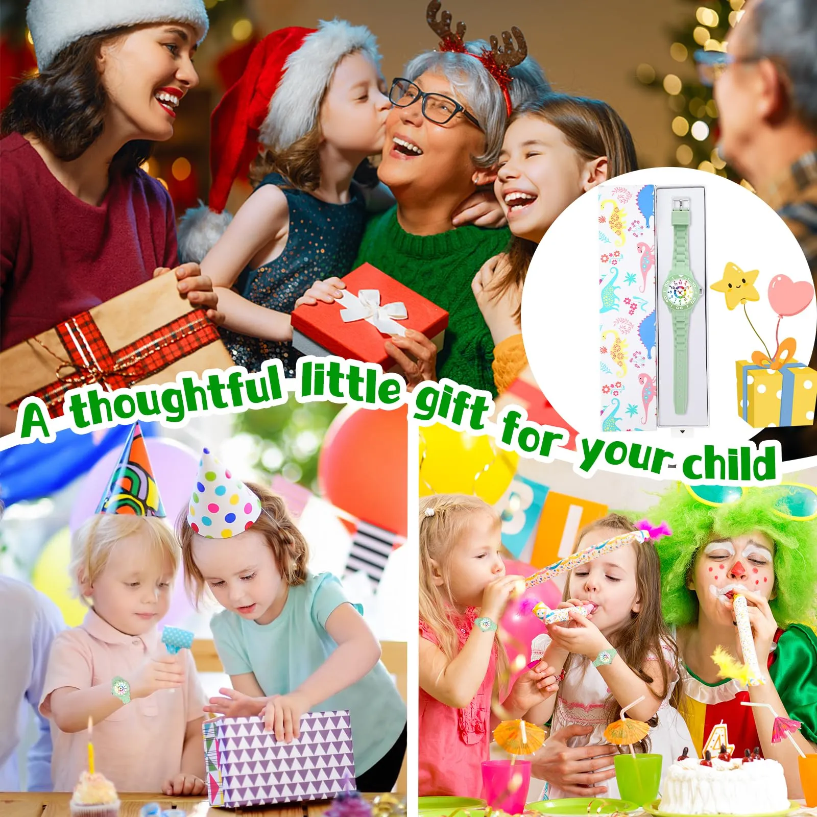 GUUMUXIN Orologio Educativo per Bambini 5-16 Anni, Quadrante Multicolore, Cinturino Morbido, Impermeabile 30m - immagine 6