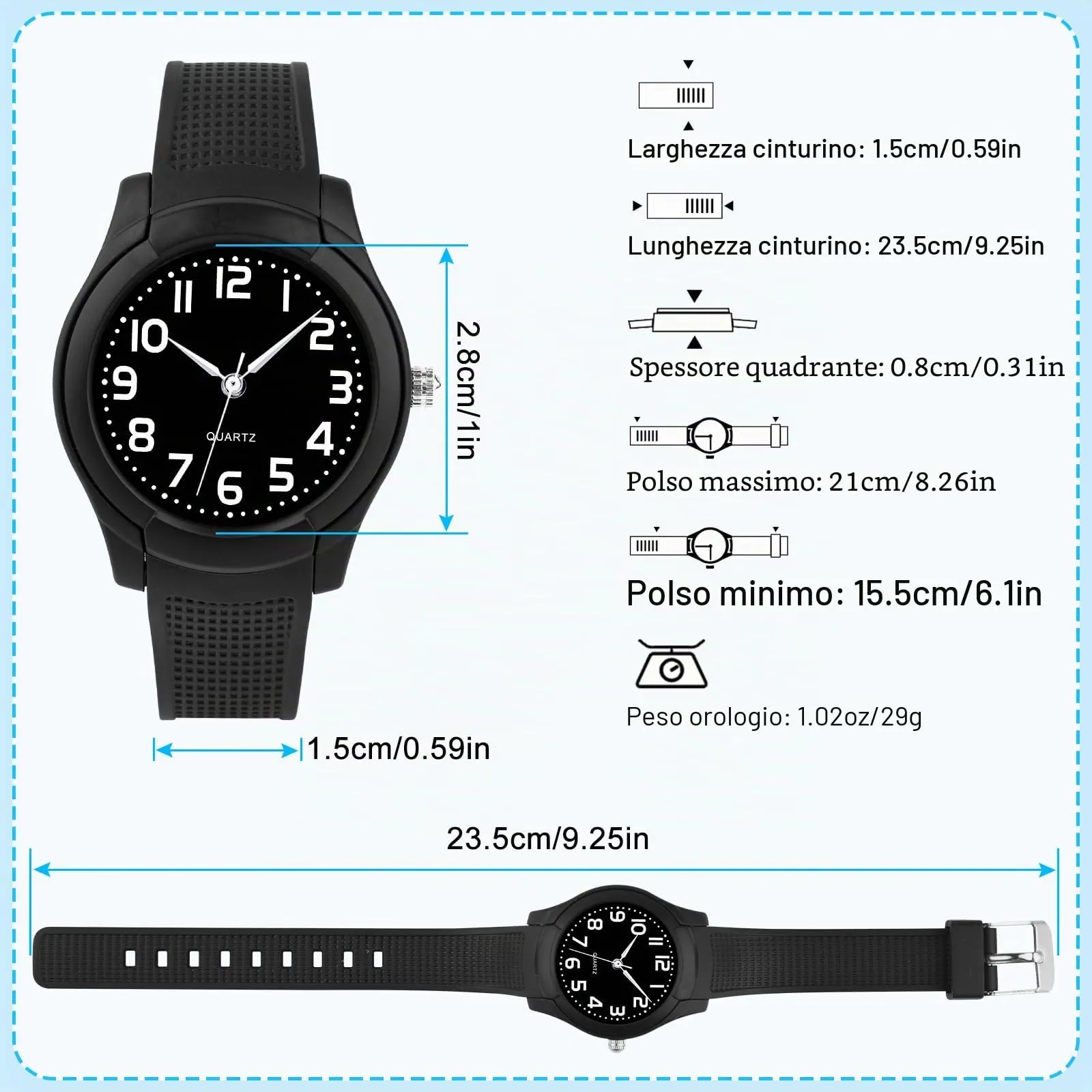 Juboos Orologio Analogico per Bambini e Bambine, Impermeabile 3 ATM, Design Gatto, Viola - immagine 6