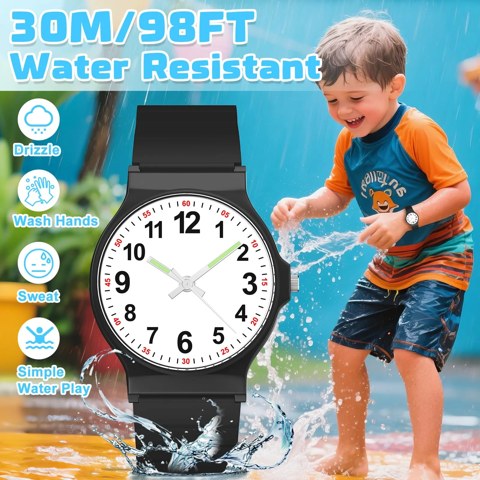 GUUMUXIN Orologio Analogico Bambini 30m Impermeabile - immagine 2