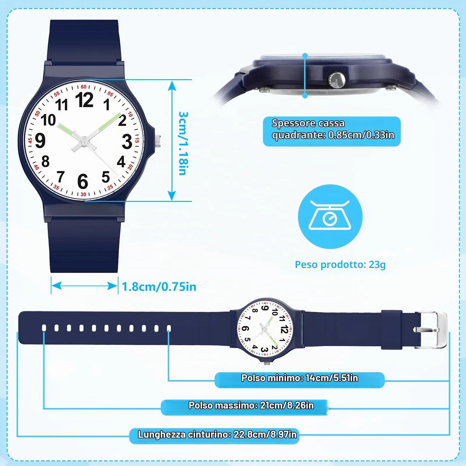 GUUMUXIN Orologio Analogico per Bambini, Impermeabile 30m, 4-12 Anni - immagine 3