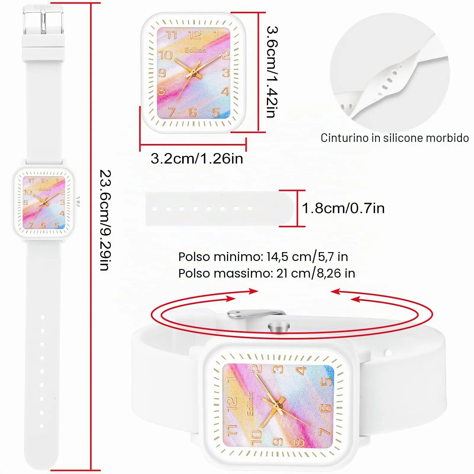 GUUMUXIN Orologio Bambini, Luci Colorate, Impermeabile, TPU, 4-12 Anni - immagine 4