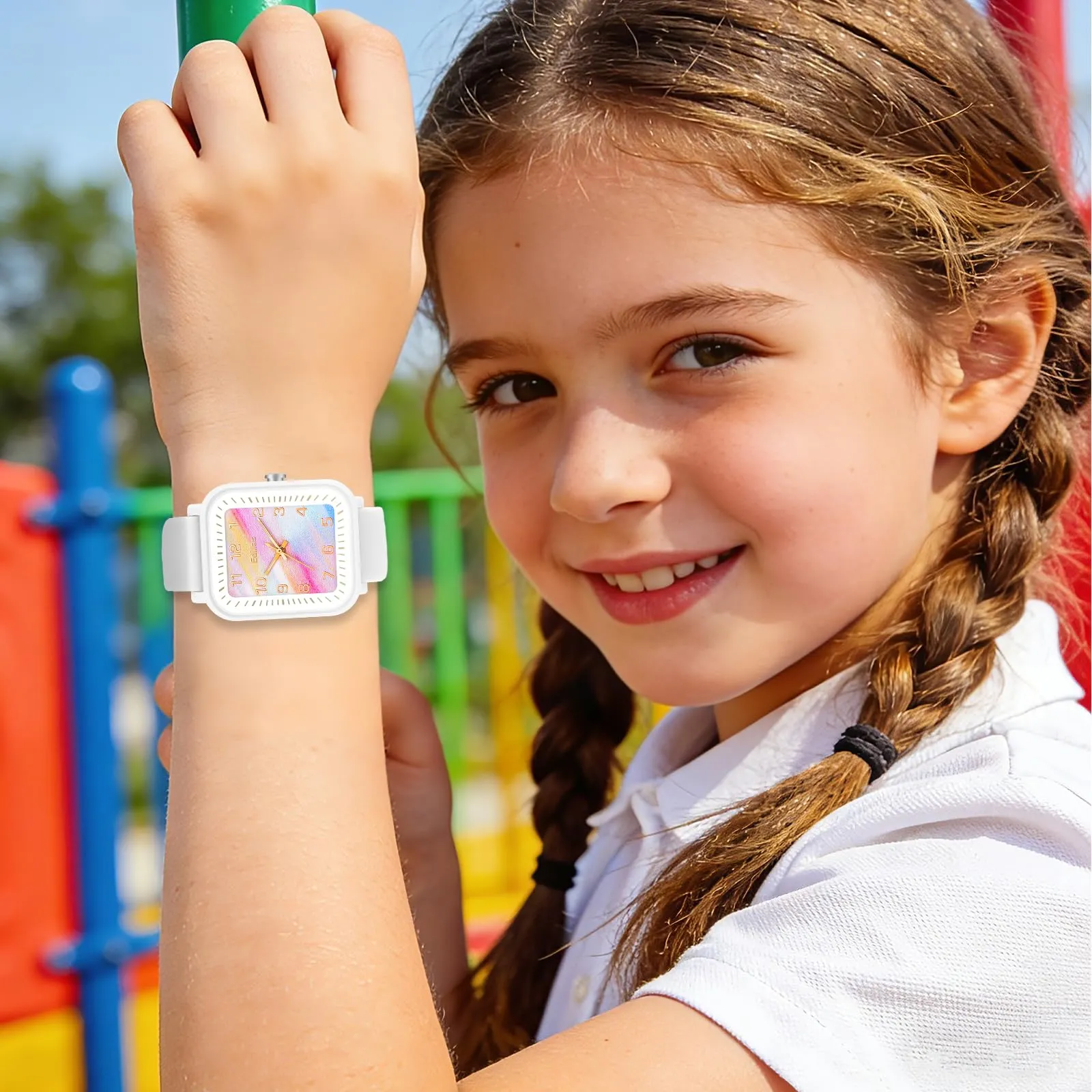 GUUMUXIN Orologio Bambini, Luci Colorate, Impermeabile, TPU, 4-12 Anni - immagine 5