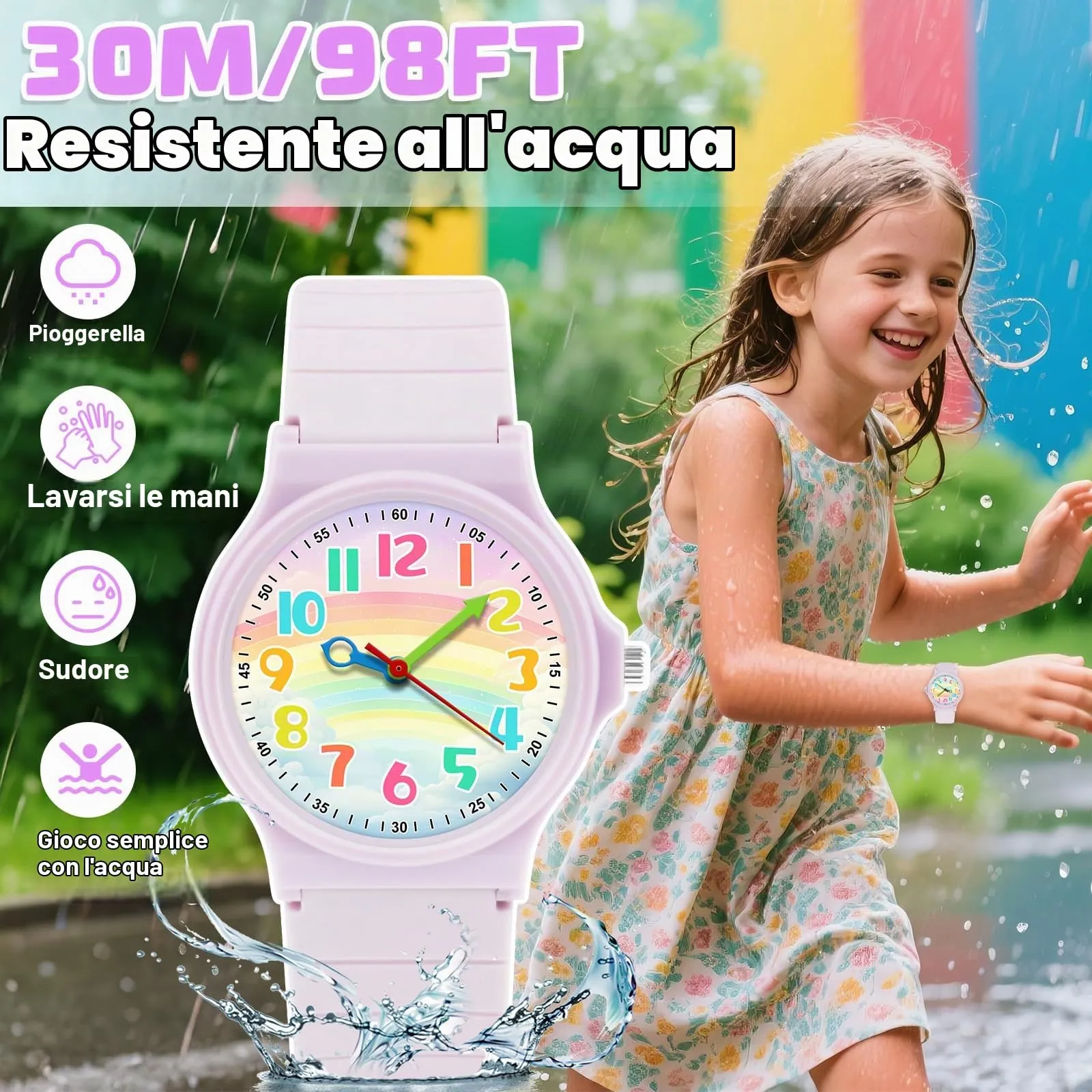 GUUMUXIN Orologio Analogico per Bambini, Impermeabile 30m, 4-12 Anni - immagine 2