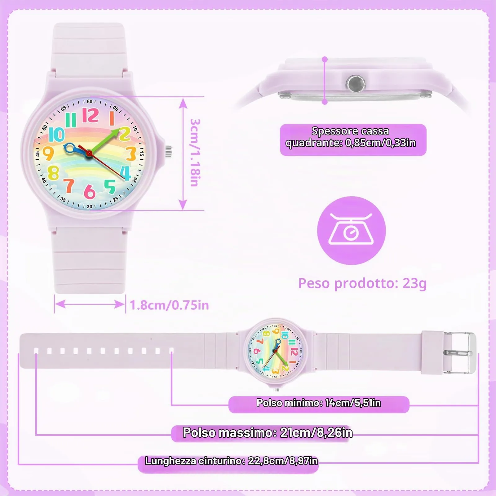 GUUMUXIN Orologio Analogico per Bambini, Impermeabile 30m, 4-12 Anni - immagine 4