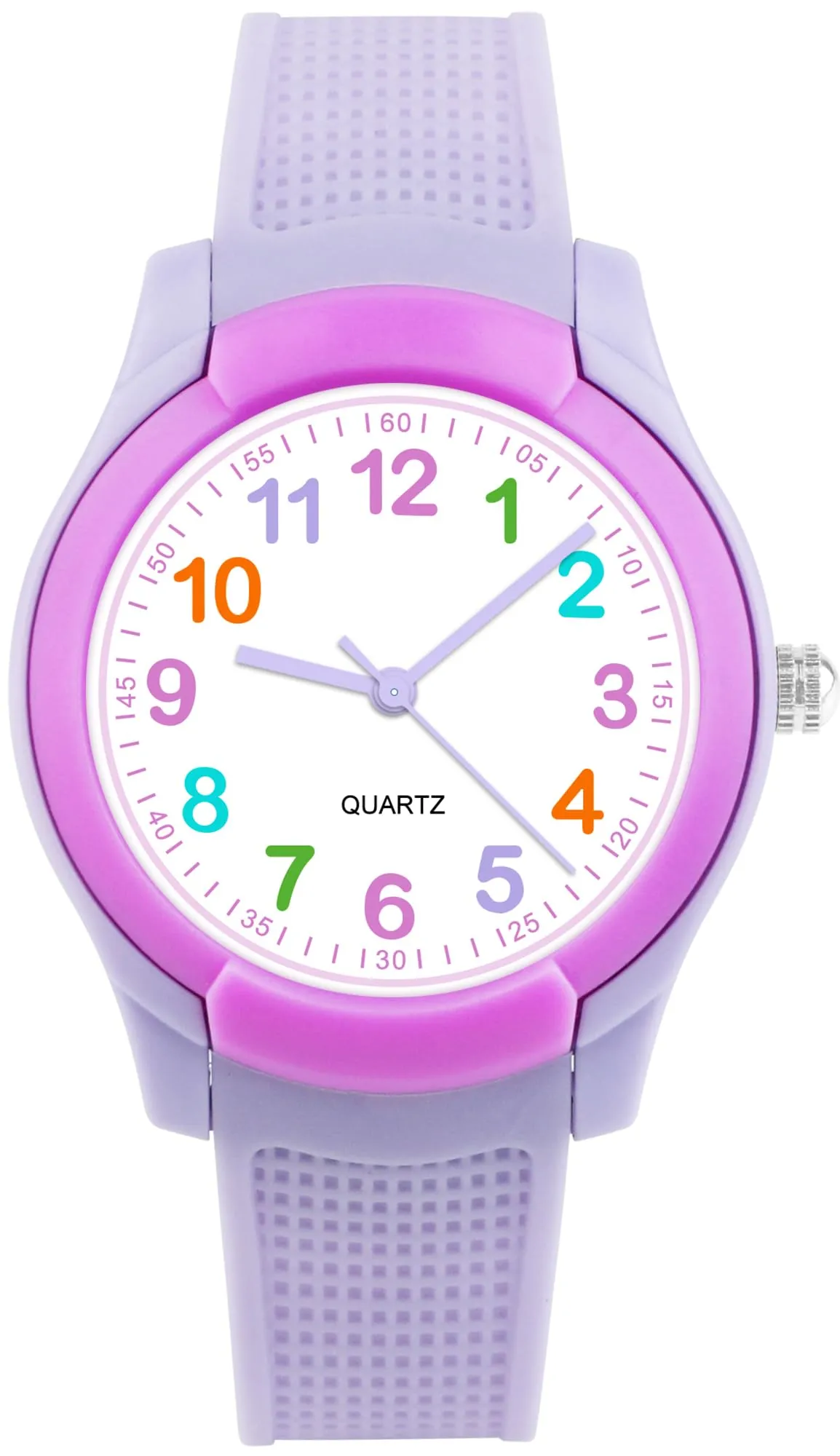 Juboos Orologio Analogico per Bambini, Impermeabile 3 ATM, Design Gatto, Viola - immagine 2