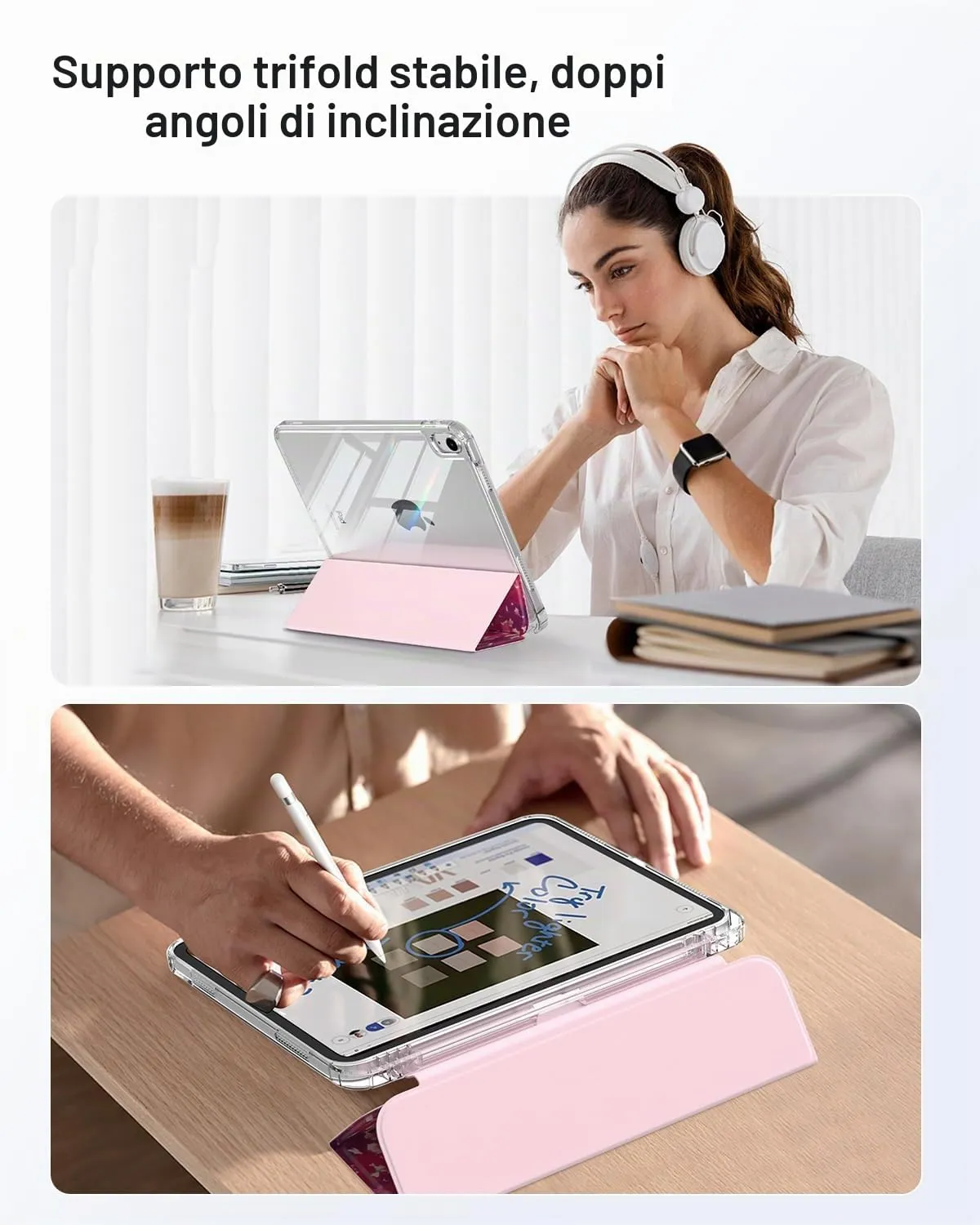 MoKo Case for iPad 11th Gen 11" (A16) and iPad 10th Gen 10.9", Paesaggio dell'Acquerello - immagine 5