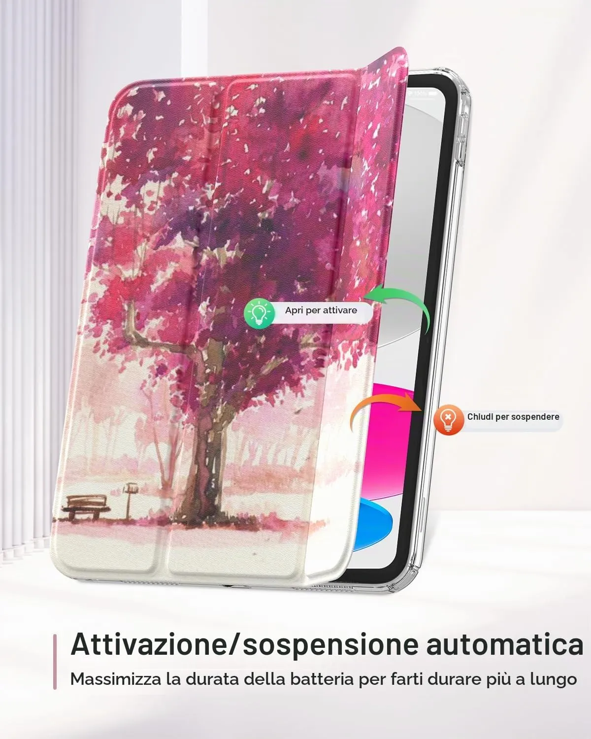 MoKo Case for iPad 11th Gen 11" (A16) and iPad 10th Gen 10.9", Paesaggio dell'Acquerello - immagine 7