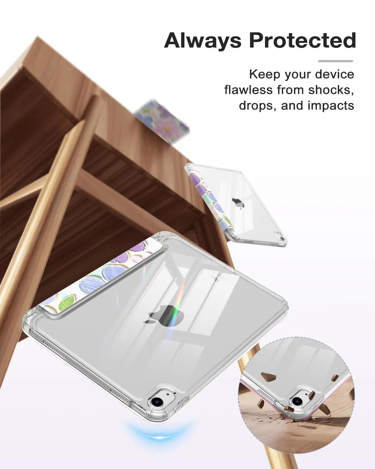 MoKo Case for iPad 11th Gen 11" (2025) and iPad 10th Gen 10.9" (2022), Pittura ad Olio di Fiori - immagine 4