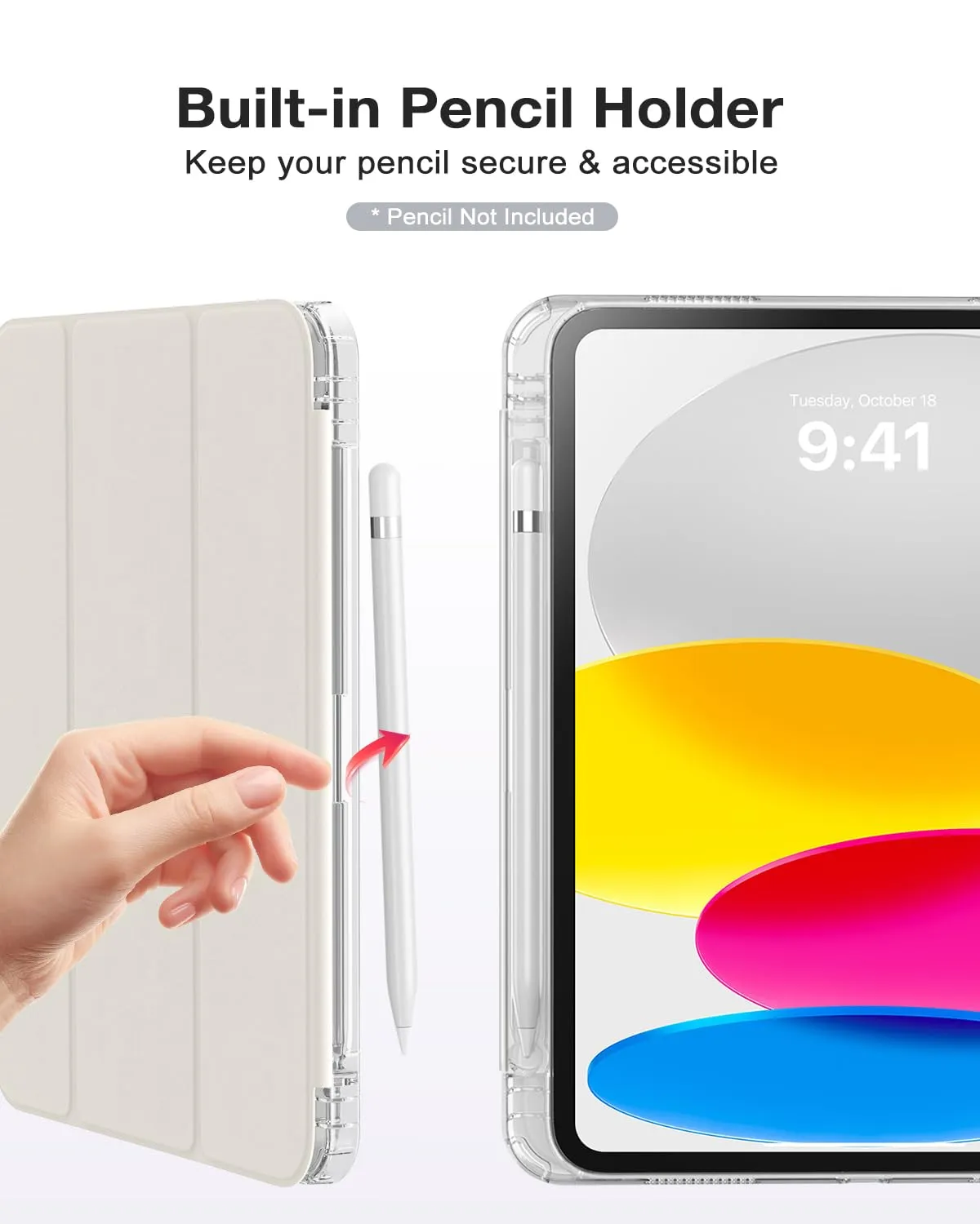 MoKo Case for iPad 11th Gen 11" (2025) and iPad 10th Gen 10.9" (2022), Pittura ad Olio di Fiori - immagine 8