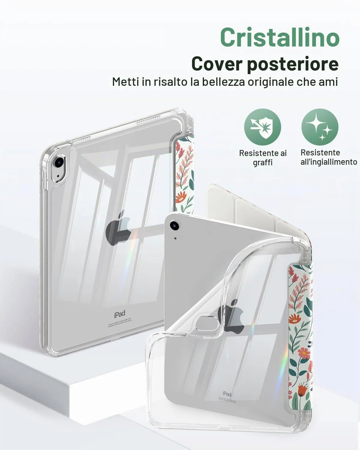 MoKo Custodia per iPad 11ª Gen 11" e iPad 10ª Gen 10.9", Fiori - immagine 3