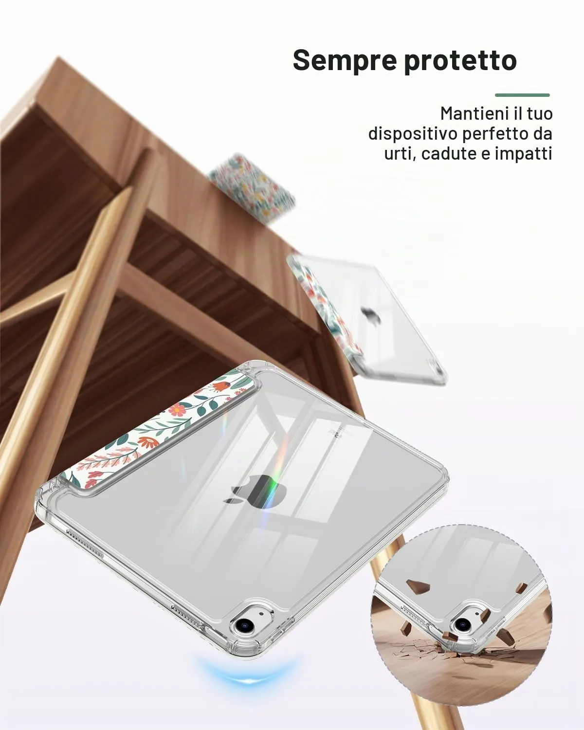 MoKo Custodia per iPad 11ª Gen 11" e iPad 10ª Gen 10.9", Fiori - immagine 4