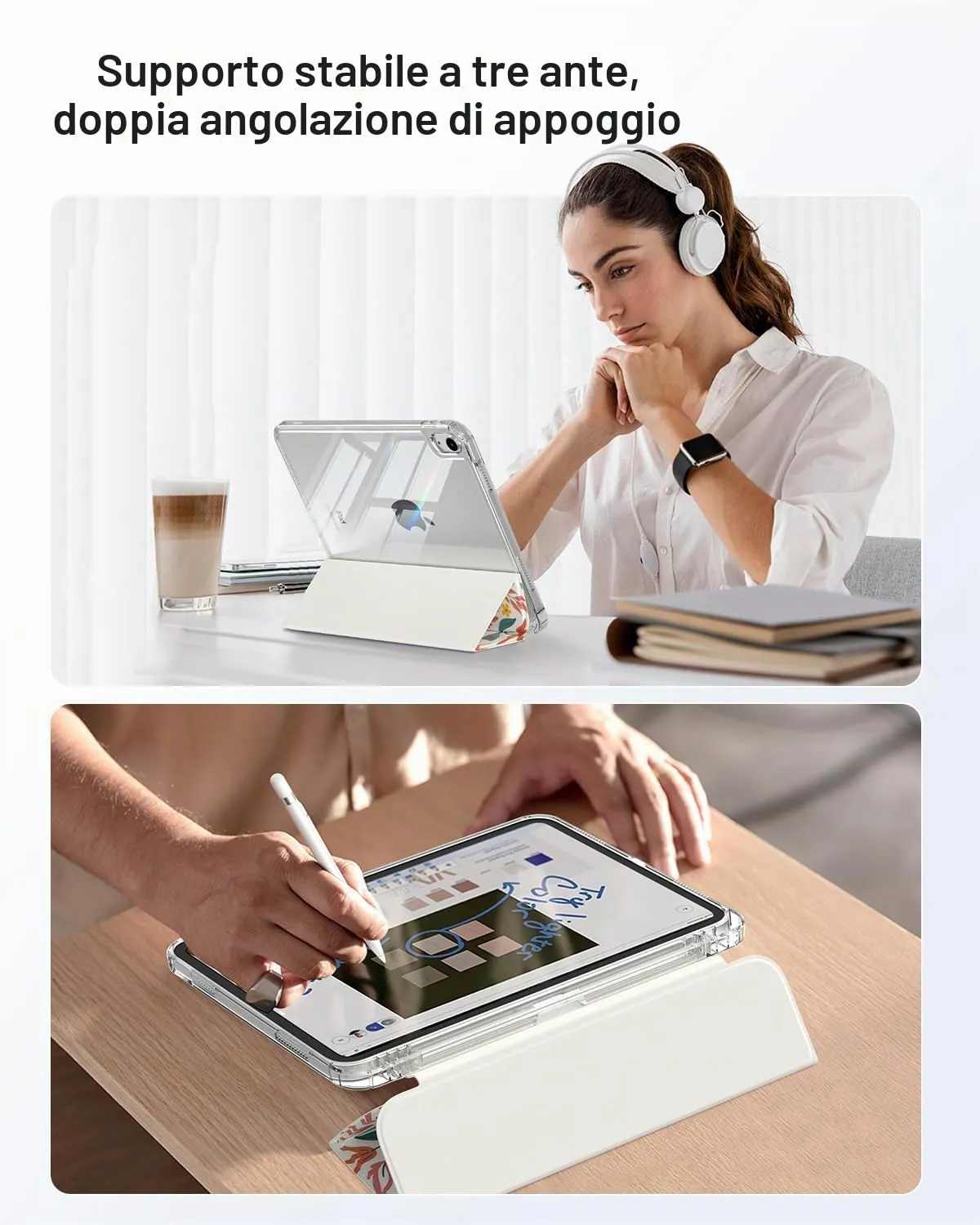 MoKo Custodia per iPad 11ª Gen 11" e iPad 10ª Gen 10.9", Fiori - immagine 5