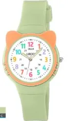 Juboos Orologio Analogico per Bambini con Gatto, Impermeabile 3 ATM, Verde Arancione - immagine 7