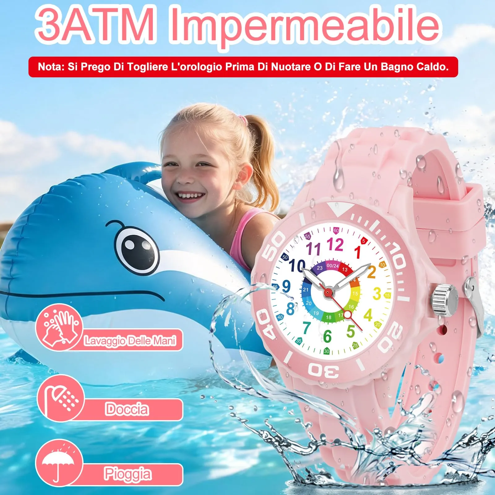 Juboos Orologio Bambini W35 Impermeabile 3ATM per Ragazzi e Ragazze 5-15 Anni - immagine 2