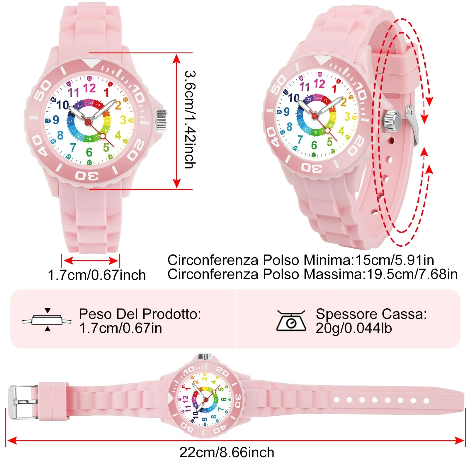 Juboos Orologio Bambini W35 Impermeabile 3ATM per Ragazzi e Ragazze 5-15 Anni - immagine 3